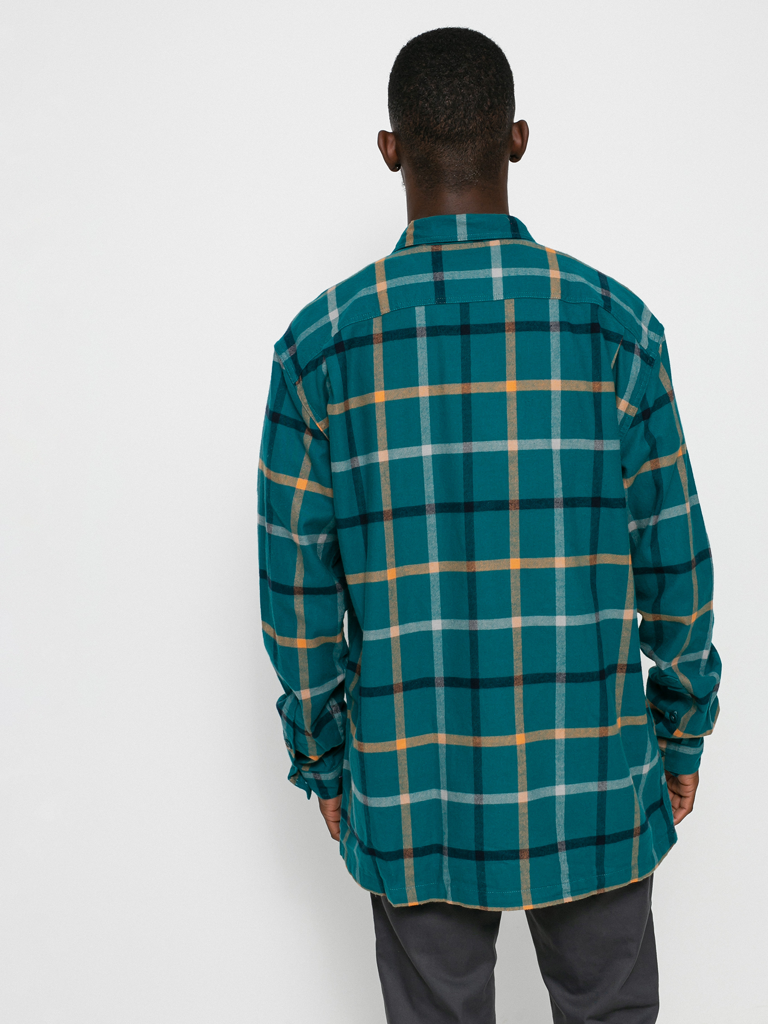 Patagonia Organic Cotton Fjord Flannel Shirt (brisk/dark borealis green)