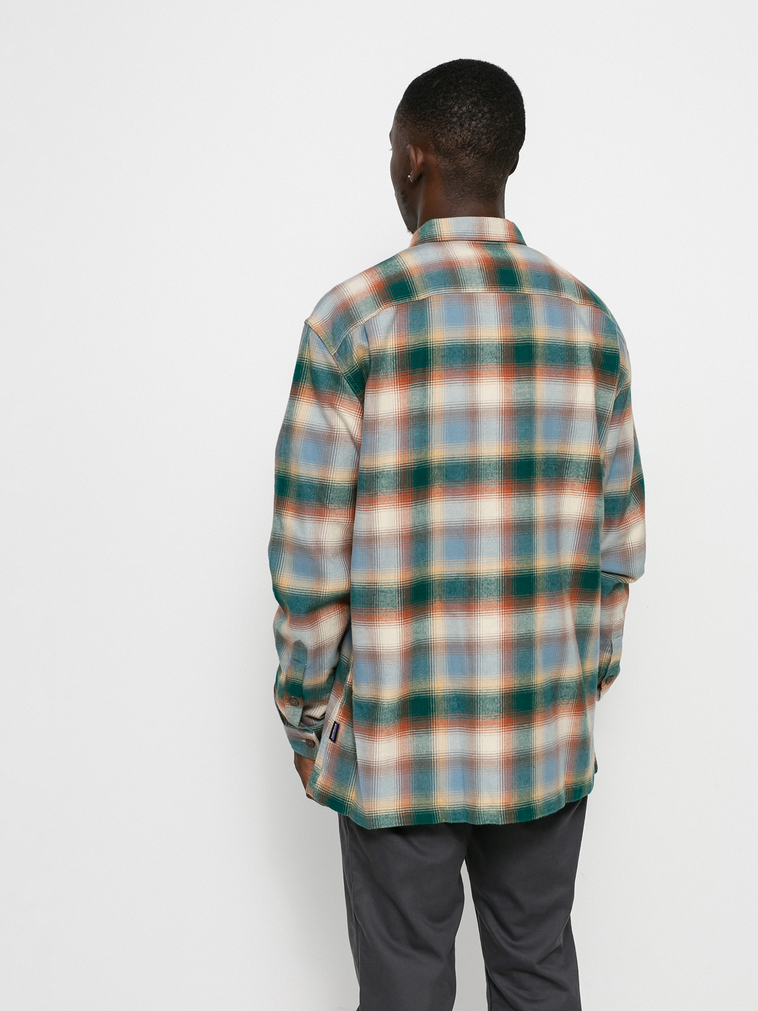 Patagonia Organic Cotton Fjord Flannel Shirt (northern lights plaid/dark borealis green)