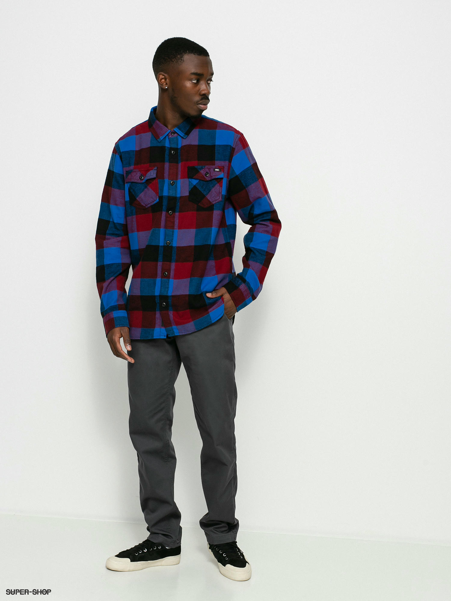 Vans hot sale blue flannel