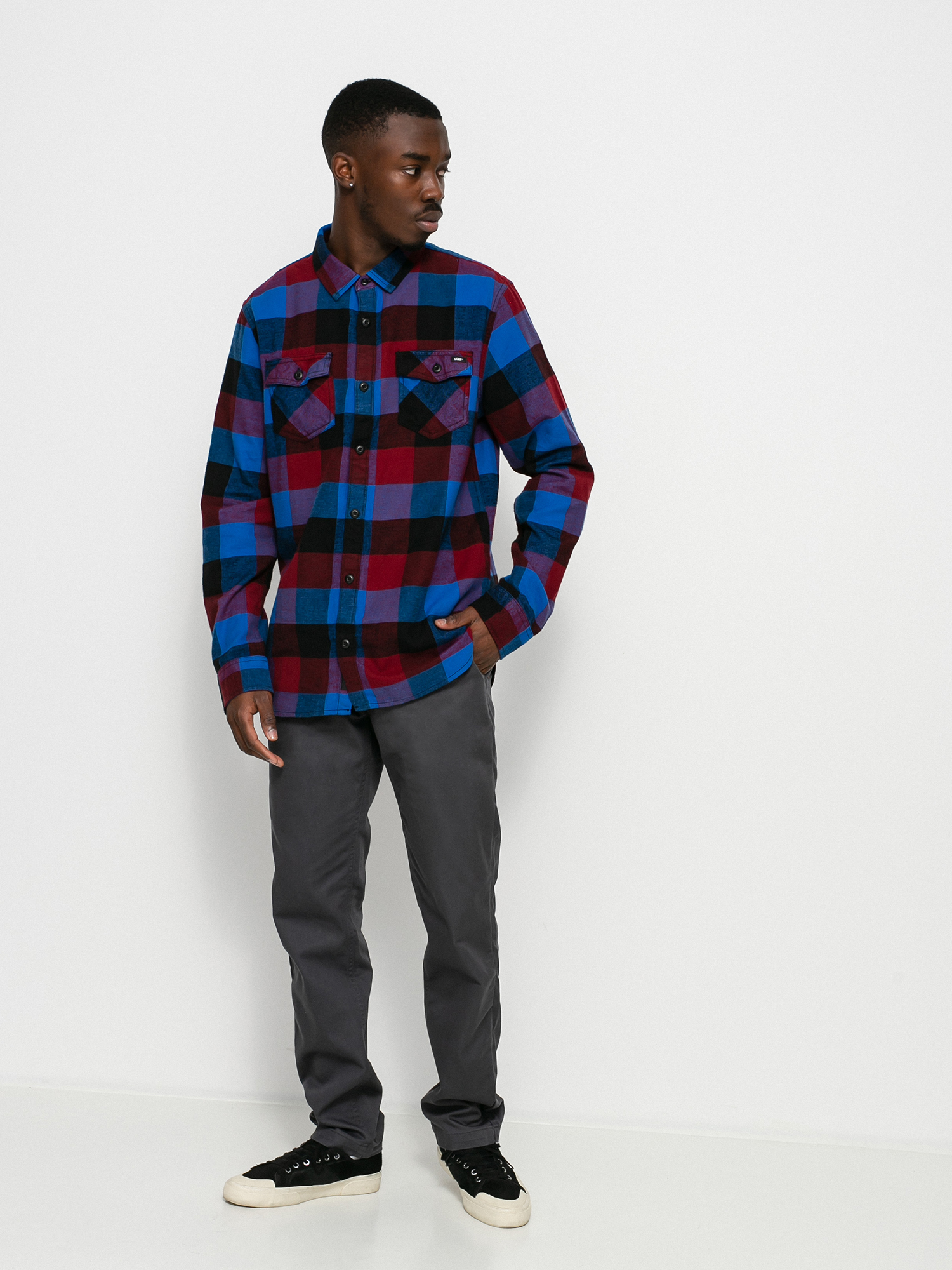 Vans Box Flannel Shirt (pomegranate/nautical blue)