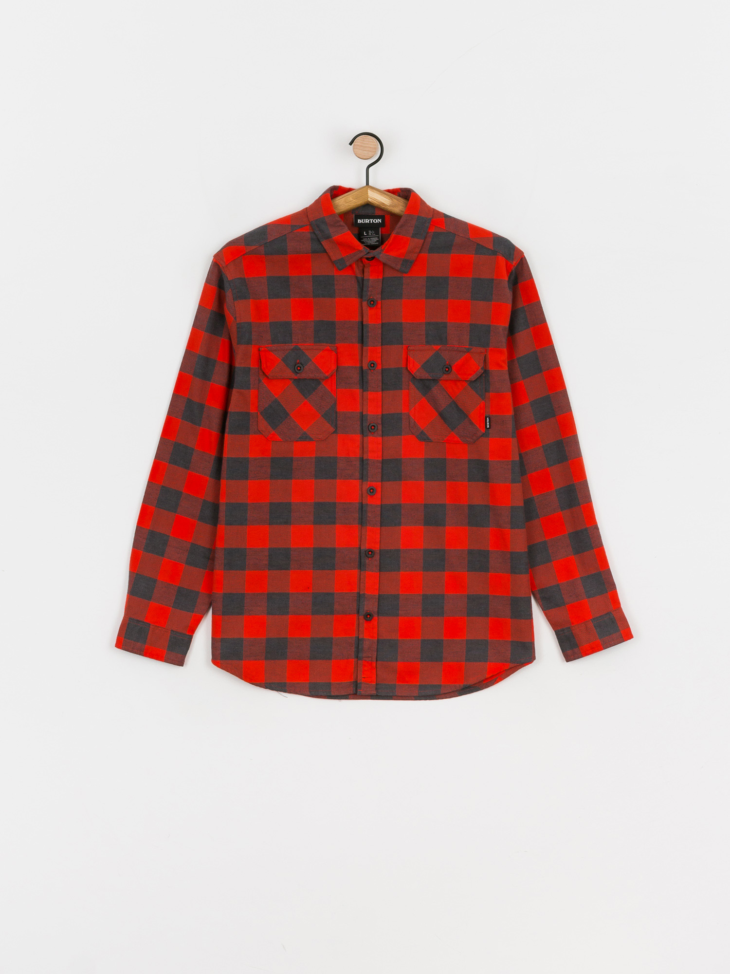 Burton Brighton Flannel Shirt (fiesta red heather buffalo plaid)