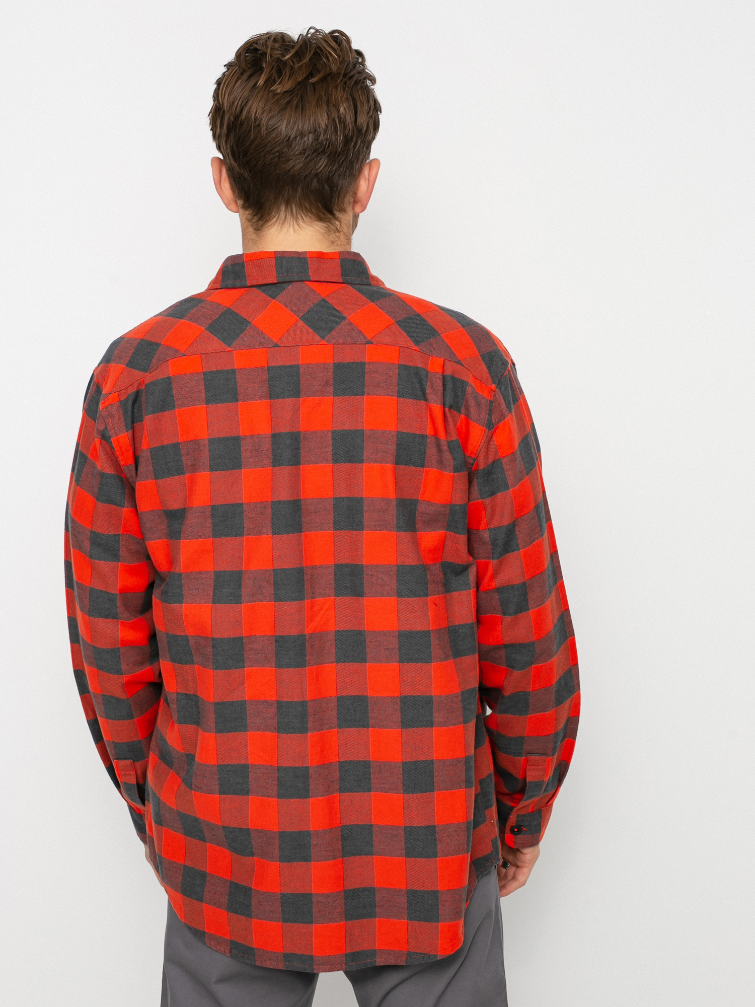 Burton Brighton Flannel Shirt (fiesta red heather buffalo plaid)