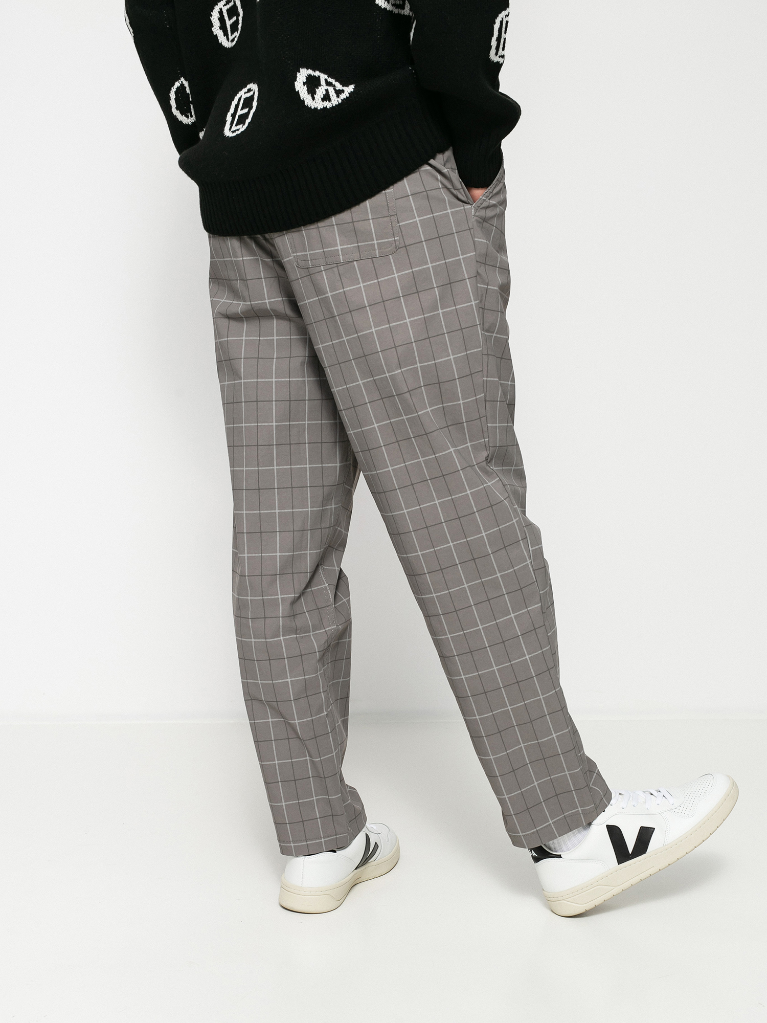 Brixton Steady Cinch Taper Pants (grey plaid)