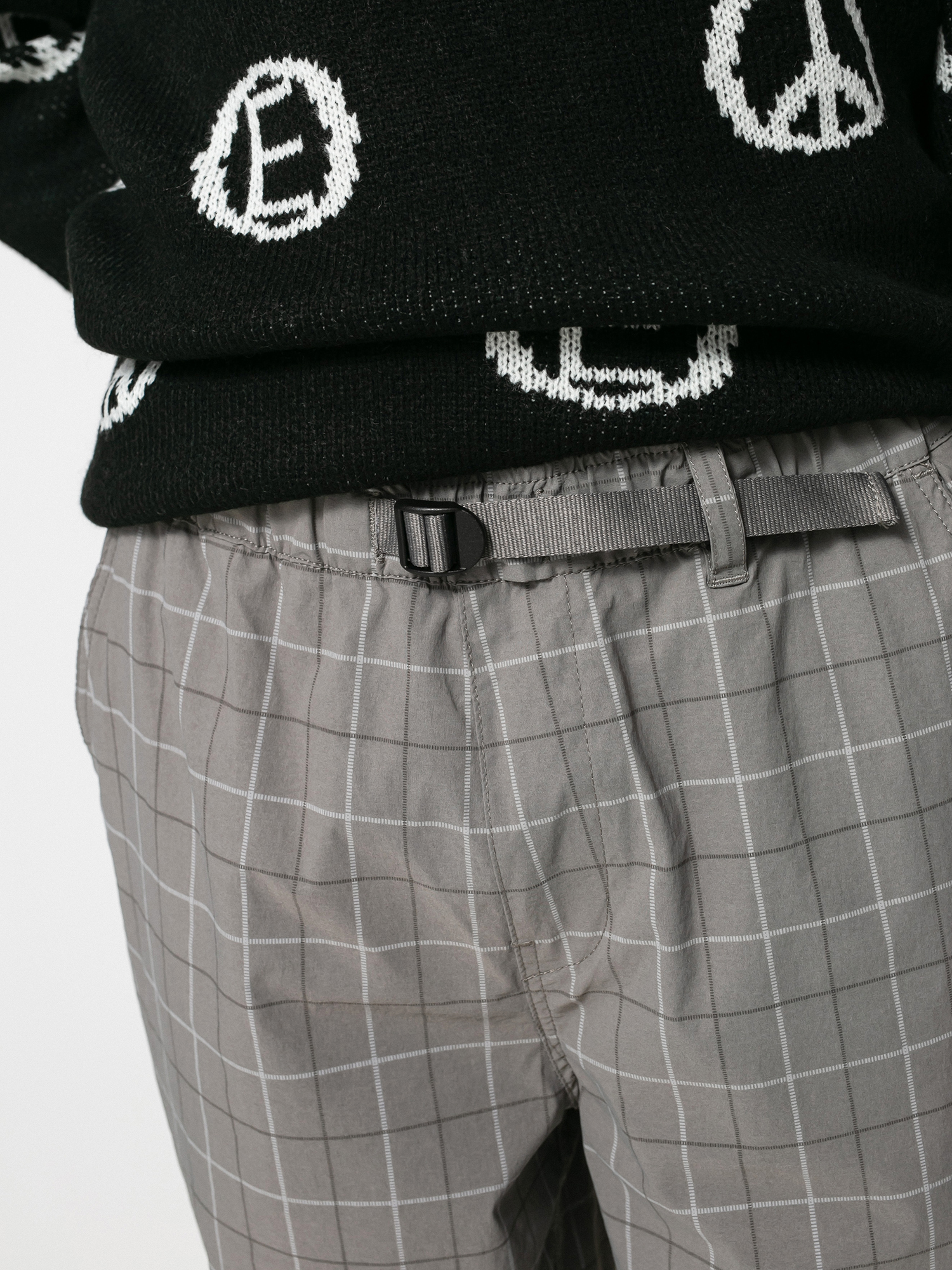 Brixton Steady Cinch Taper Pants (grey plaid)