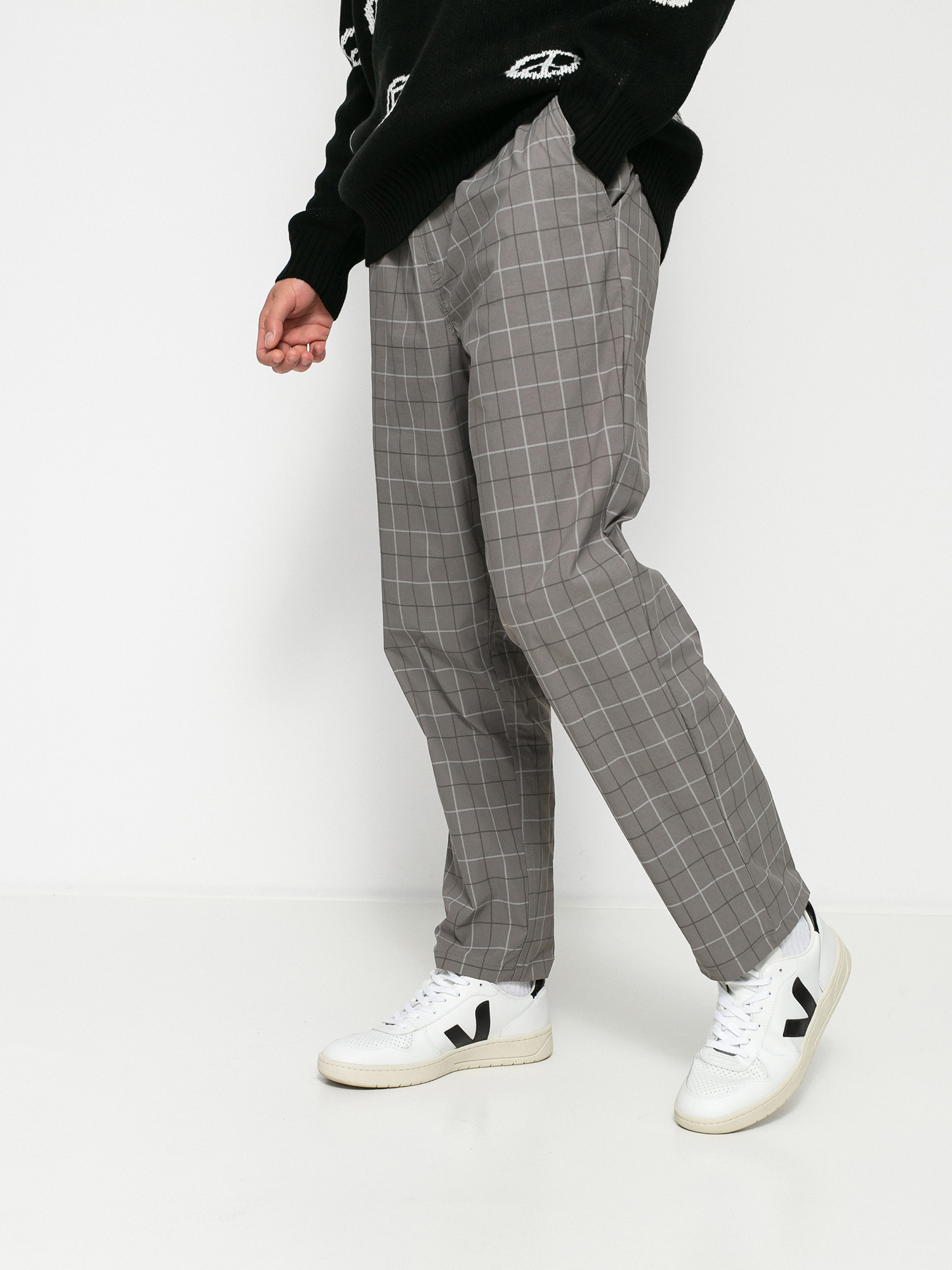 Brixton Steady Cinch Taper Pants (grey plaid)