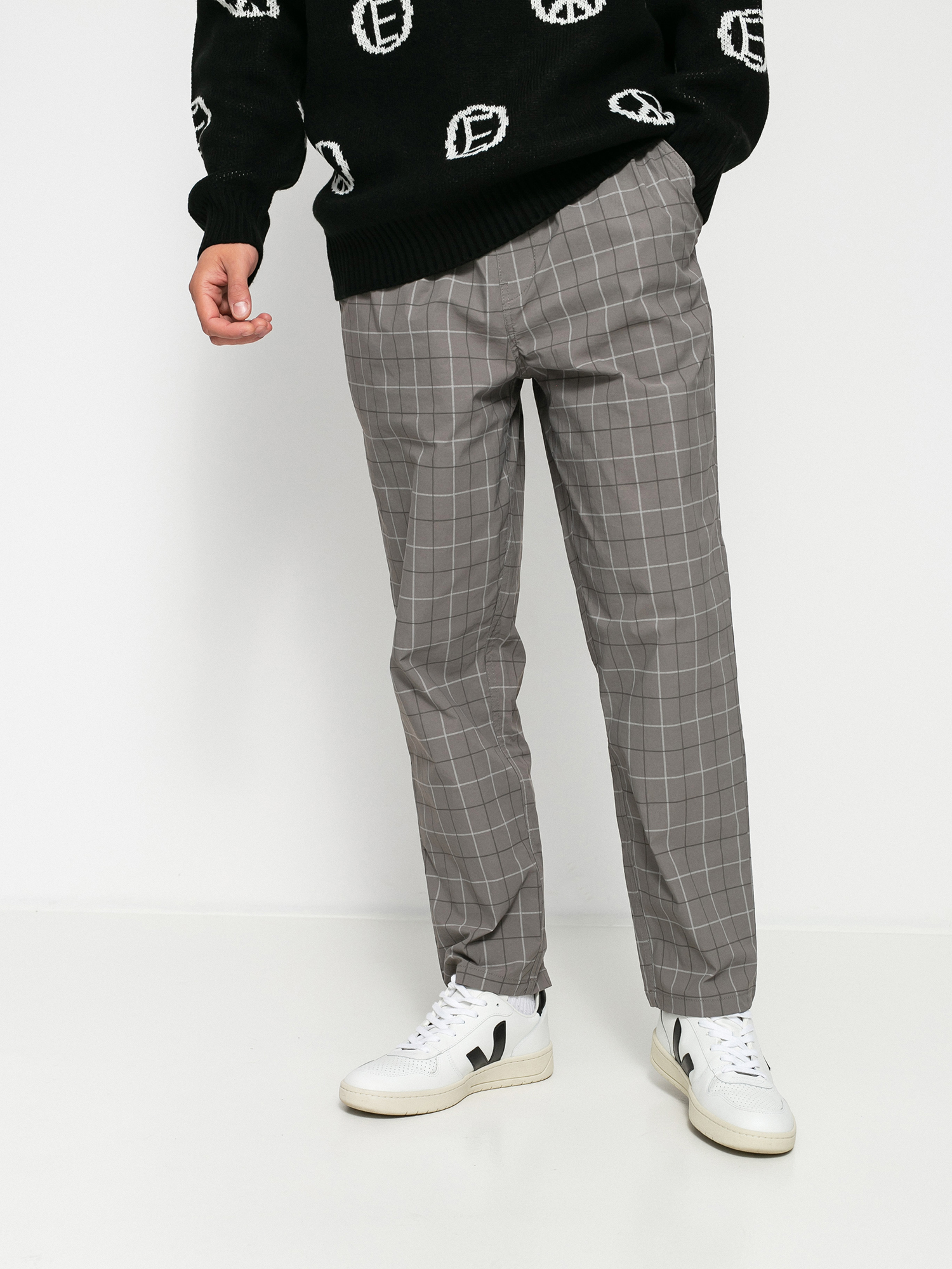 Brixton Steady Cinch Taper Pants (grey plaid)