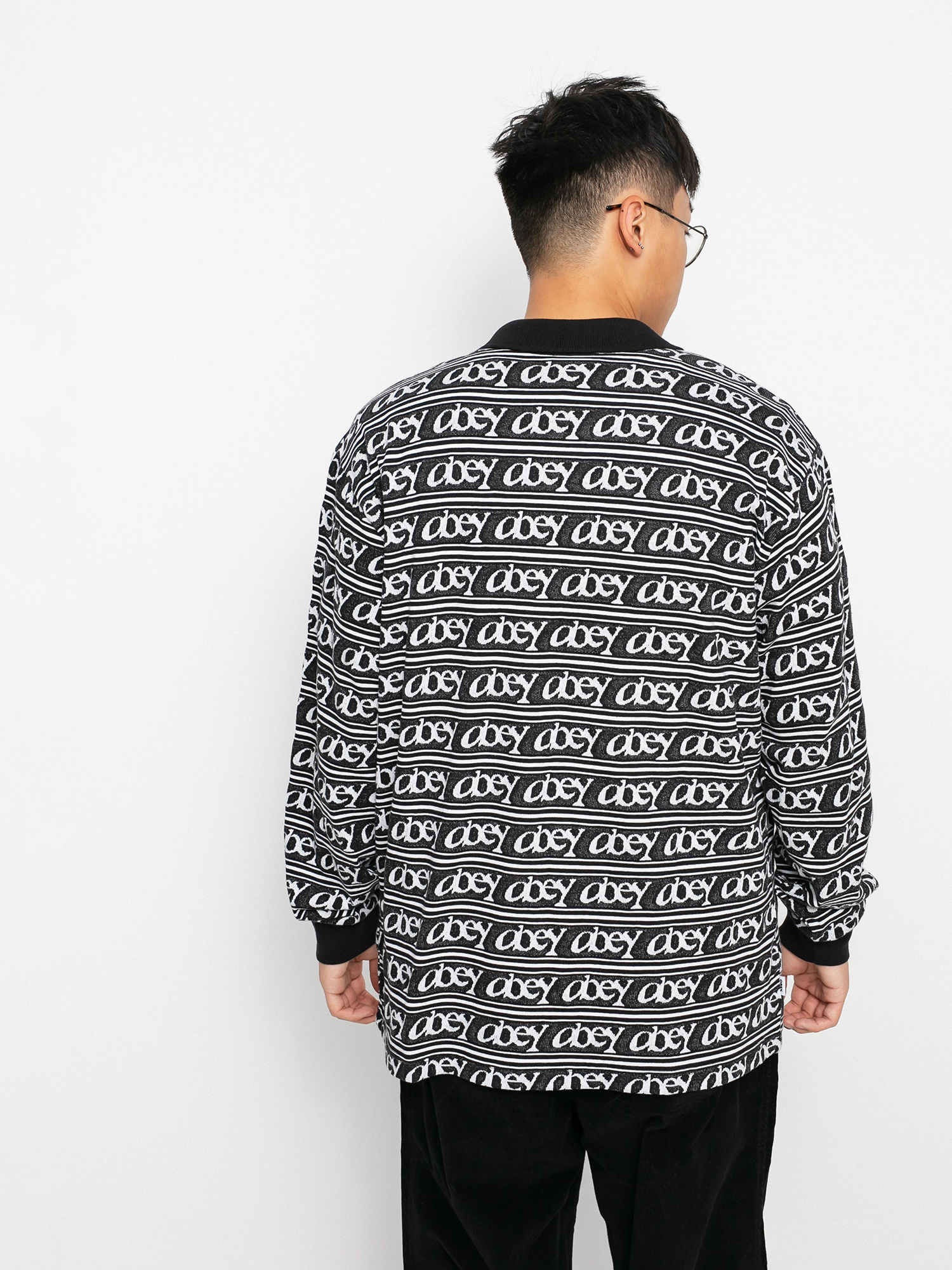OBEY Wergner Jacquard Polo t-shirt (black multi)