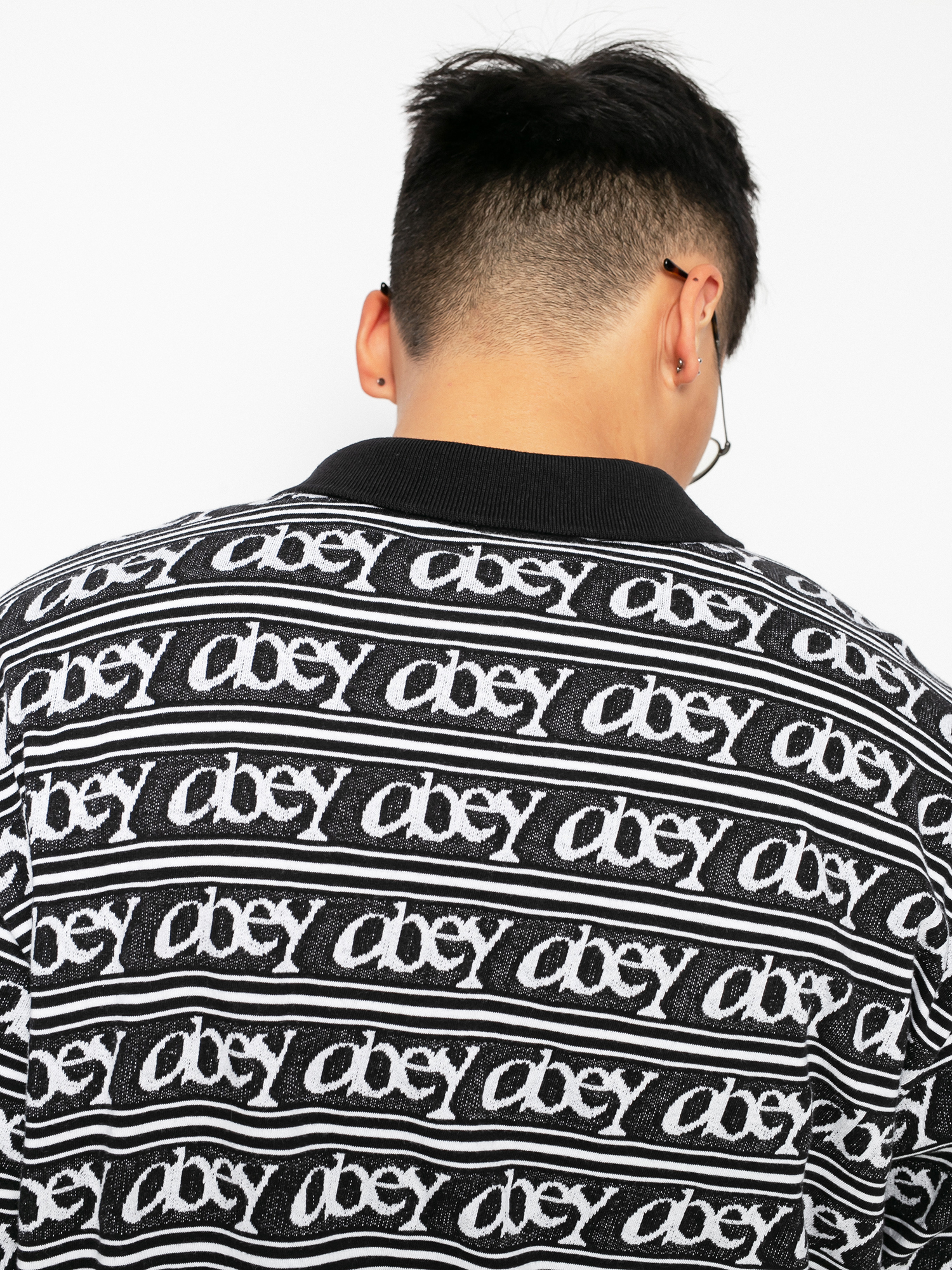 OBEY Wergner Jacquard Polo t-shirt (black multi)