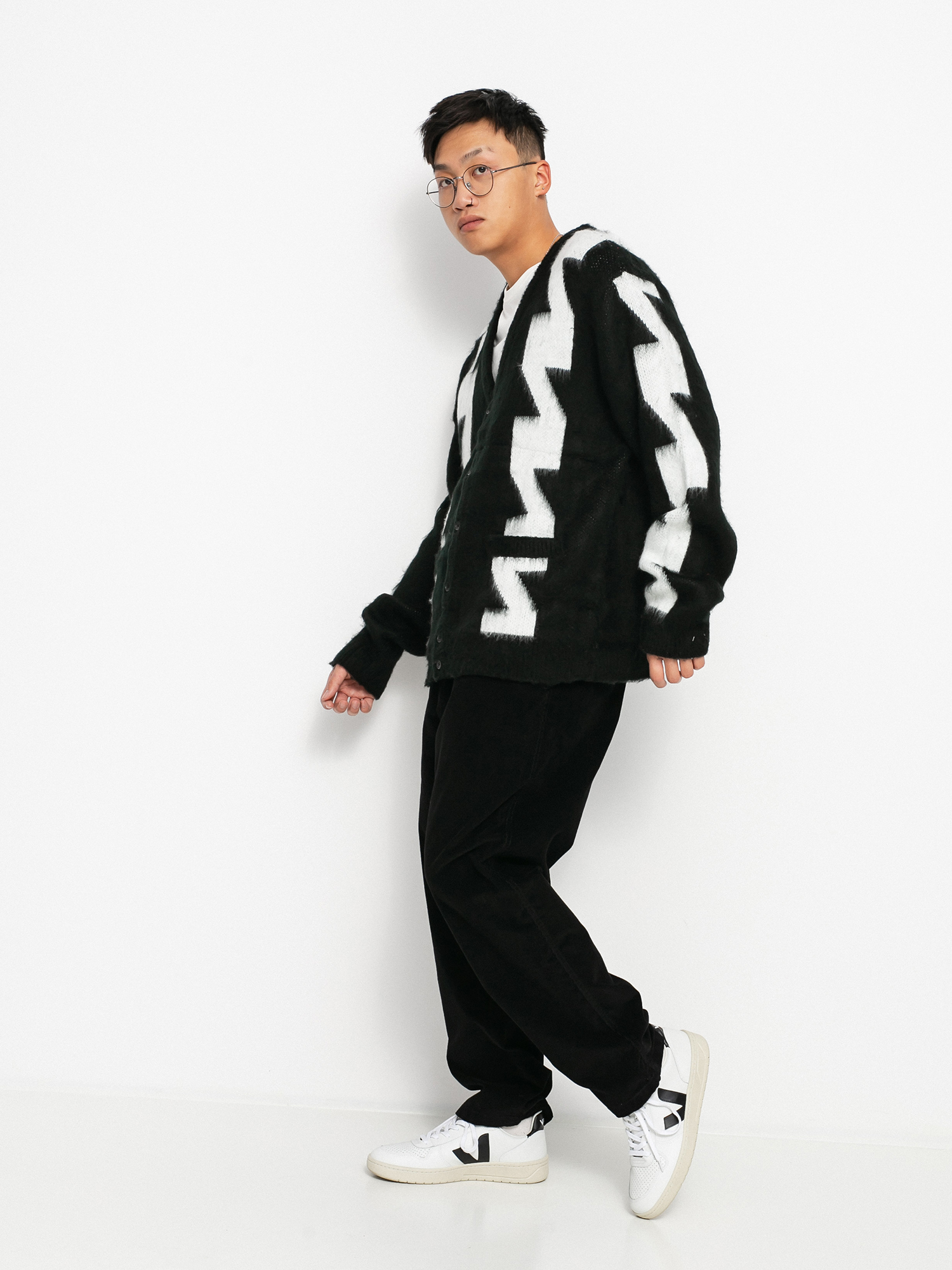 OBEY Dexter Cardigan Sweater (black multi)