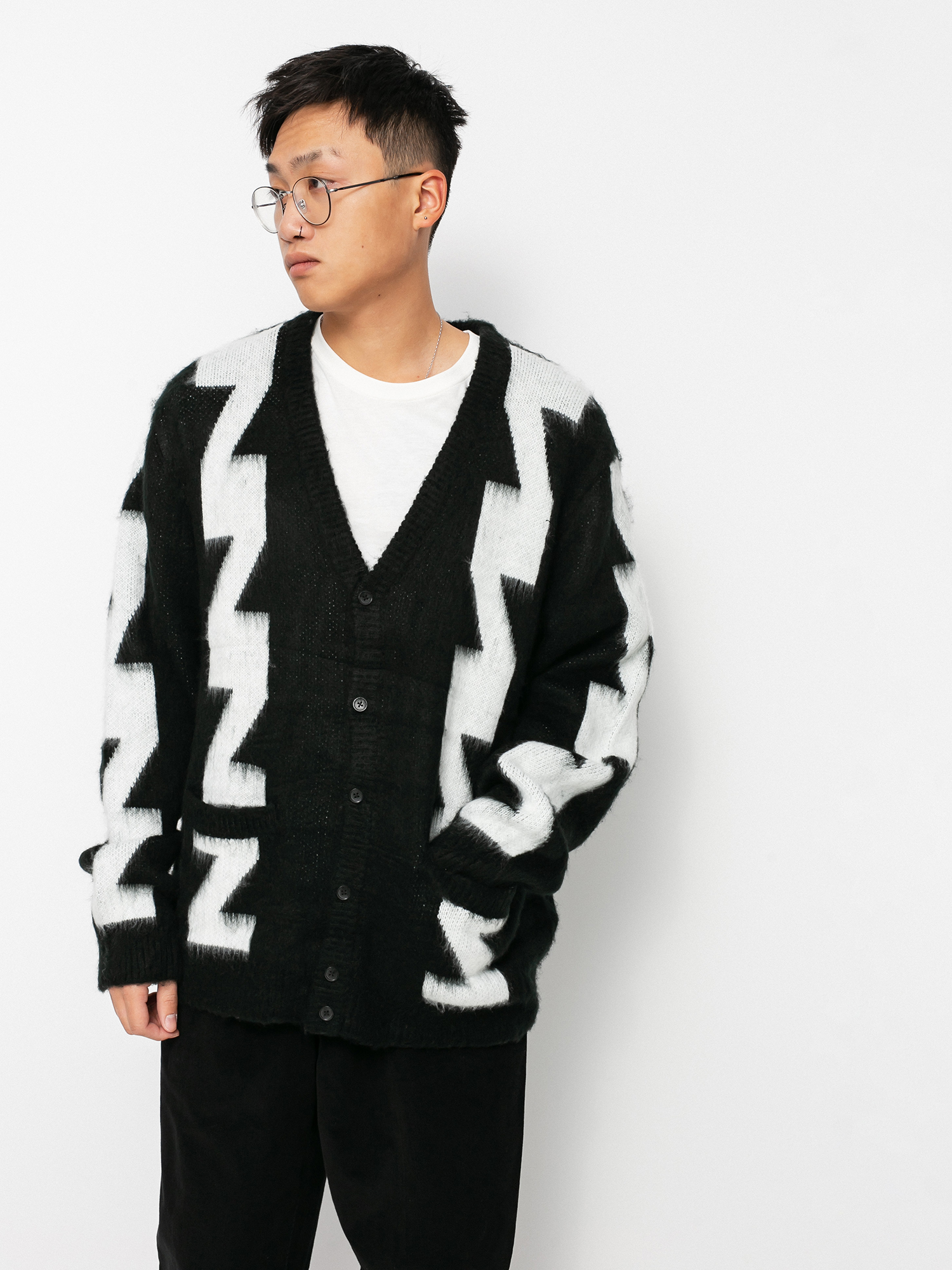 OBEY Dexter Cardigan Sweater (black multi)