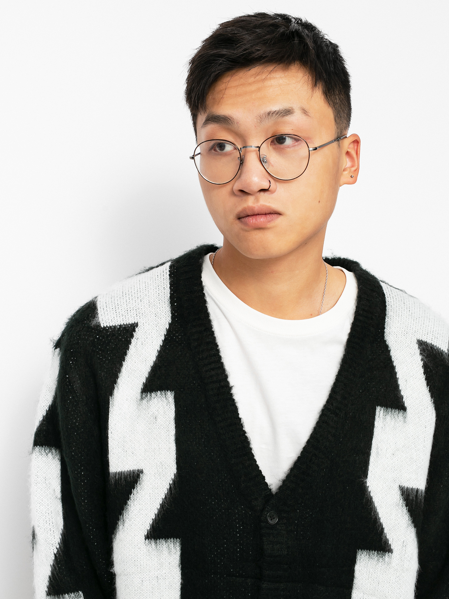 OBEY Dexter Cardigan Sweater (black multi)