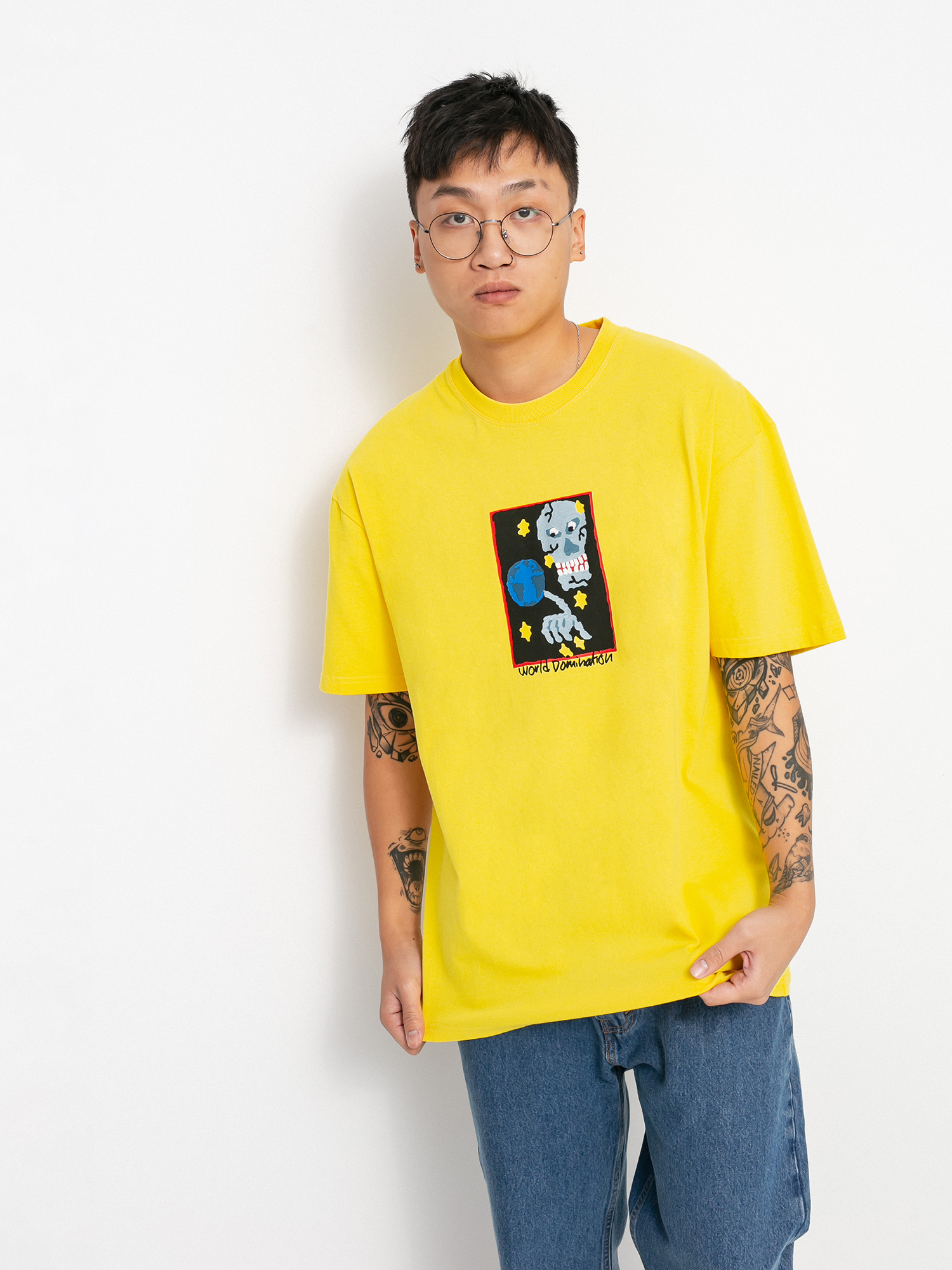 Polar Skate World Domination T-shirt - yellow (lemon)