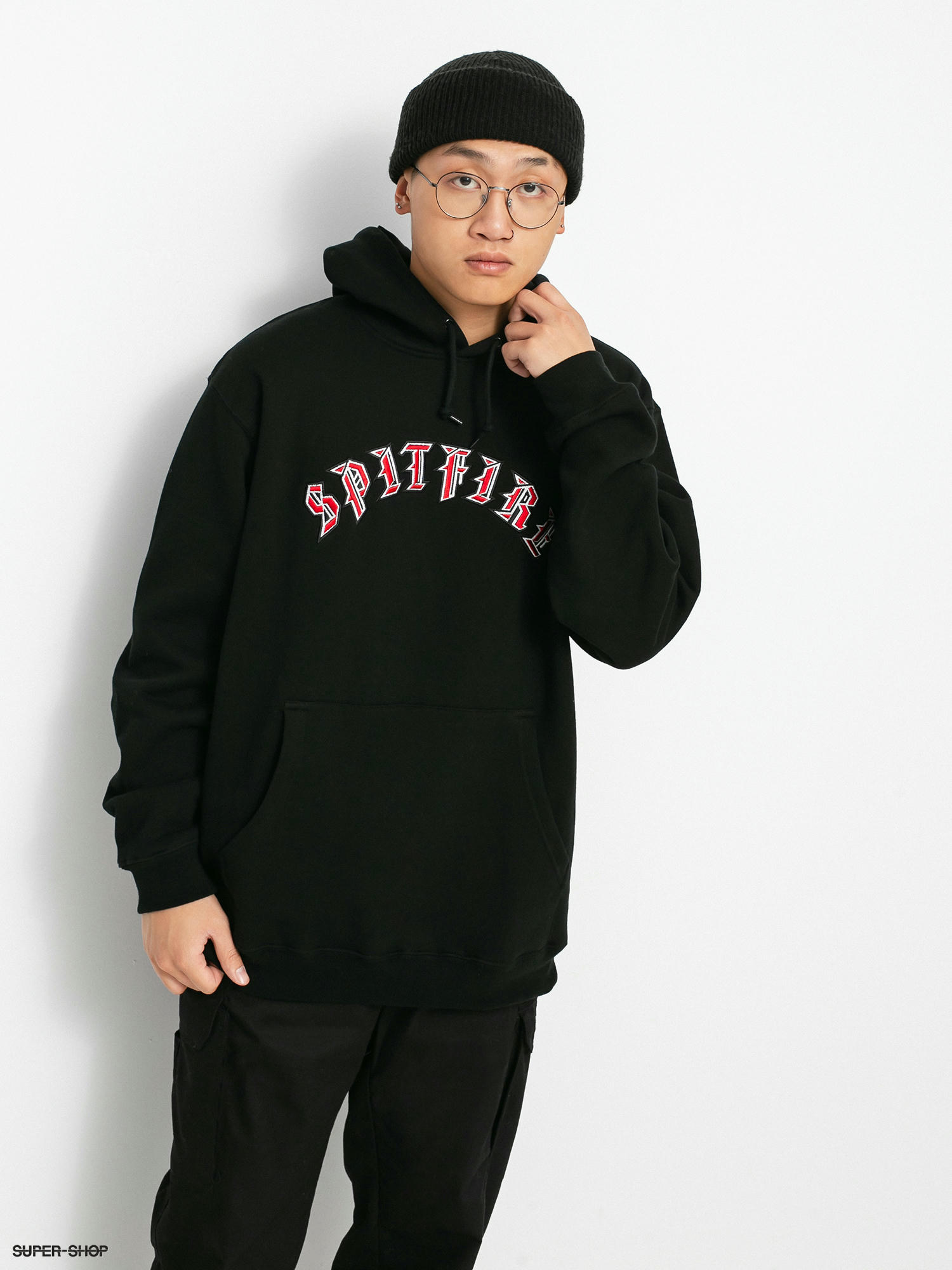 Spitfire. Old E Hoodie. Brown / Red / Black.