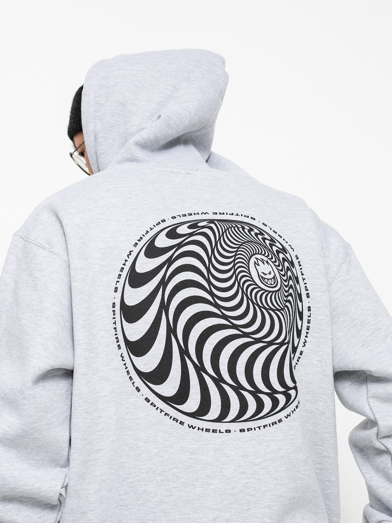 Spitfire Skewed Classic HD Hoodie (grey heather w/black prints)
