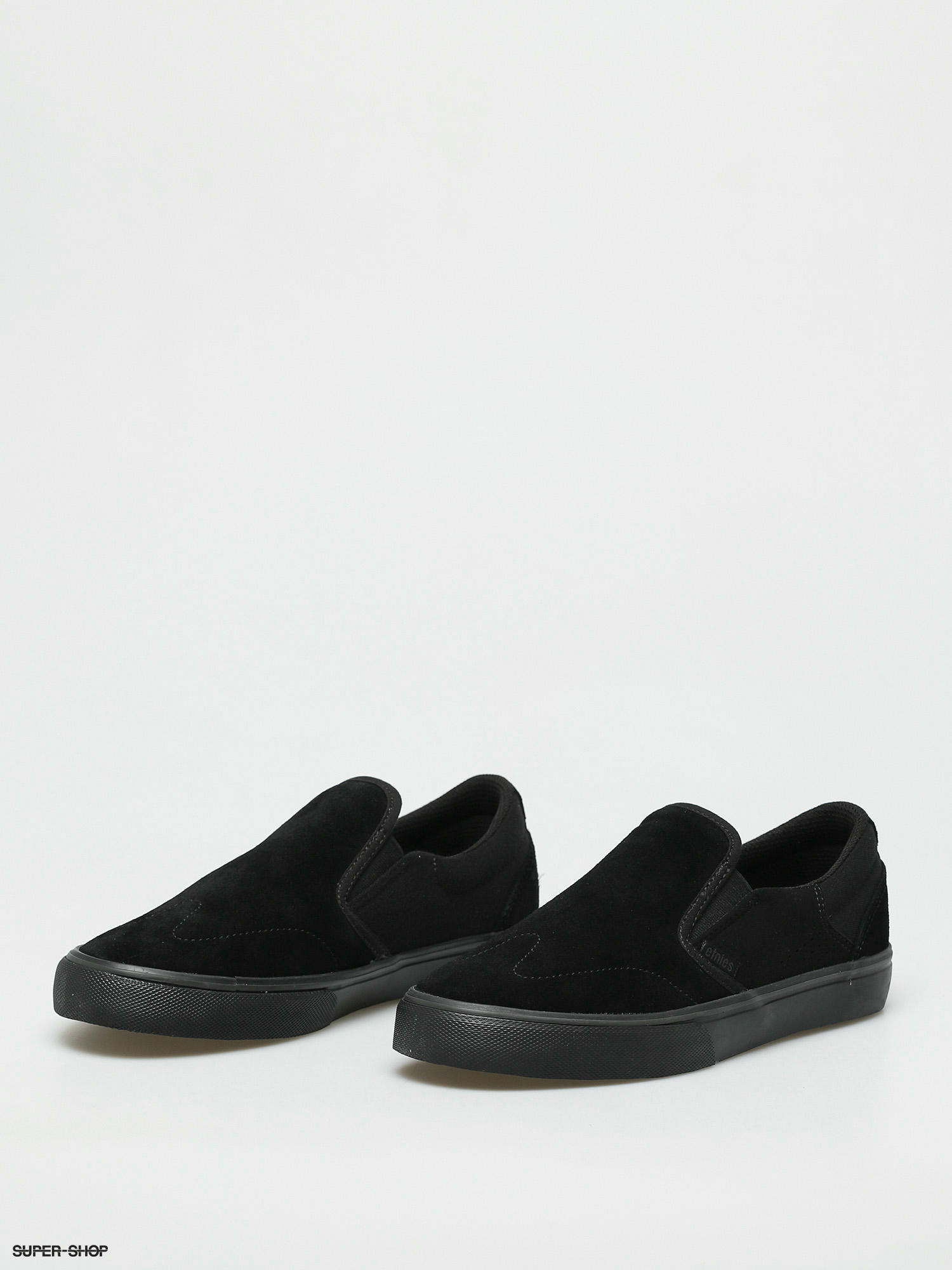 solid black slip on shoes