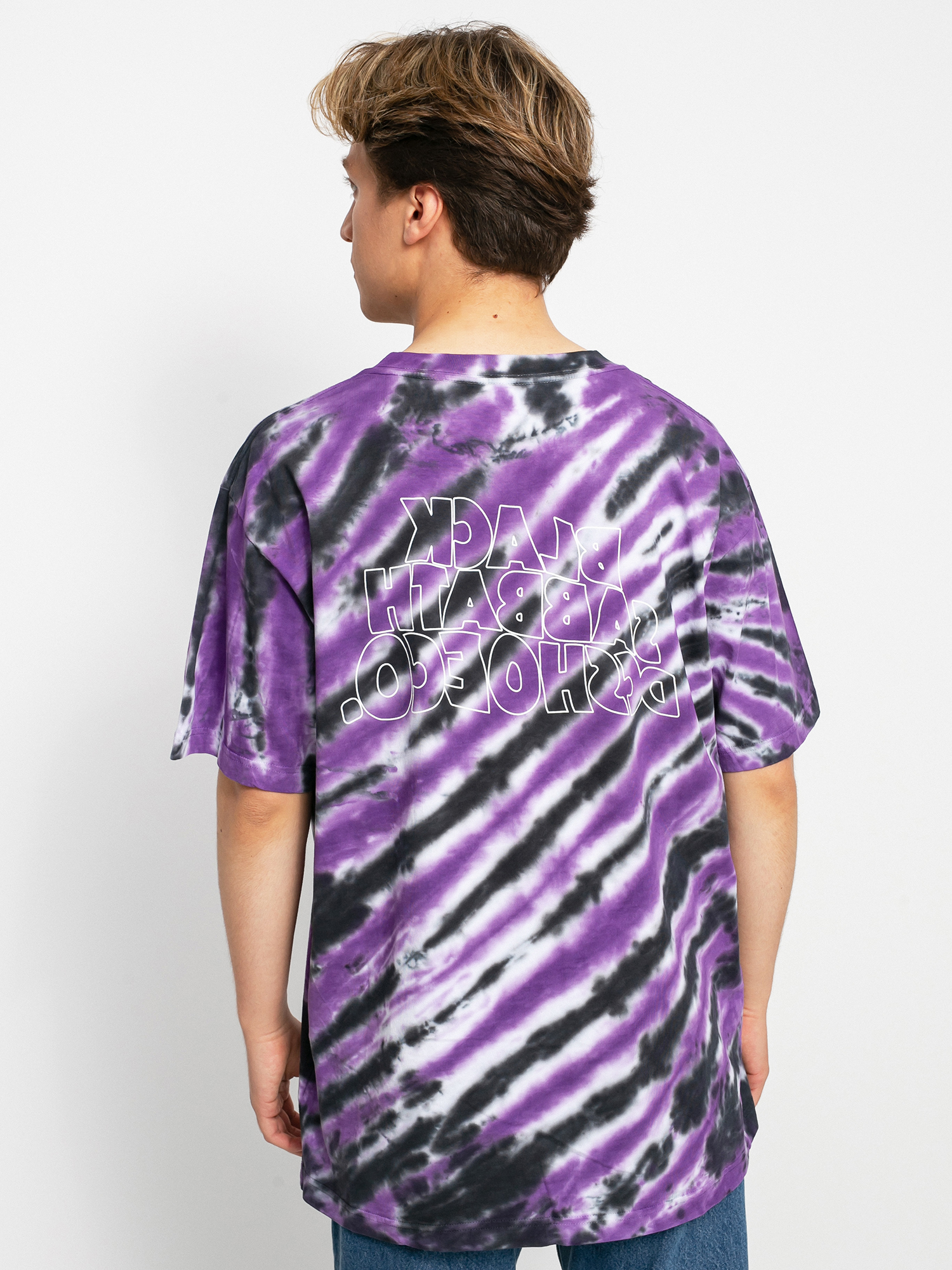 DC X Black Sabbath Tie Dye T-shirt (black/ purple tie dye)