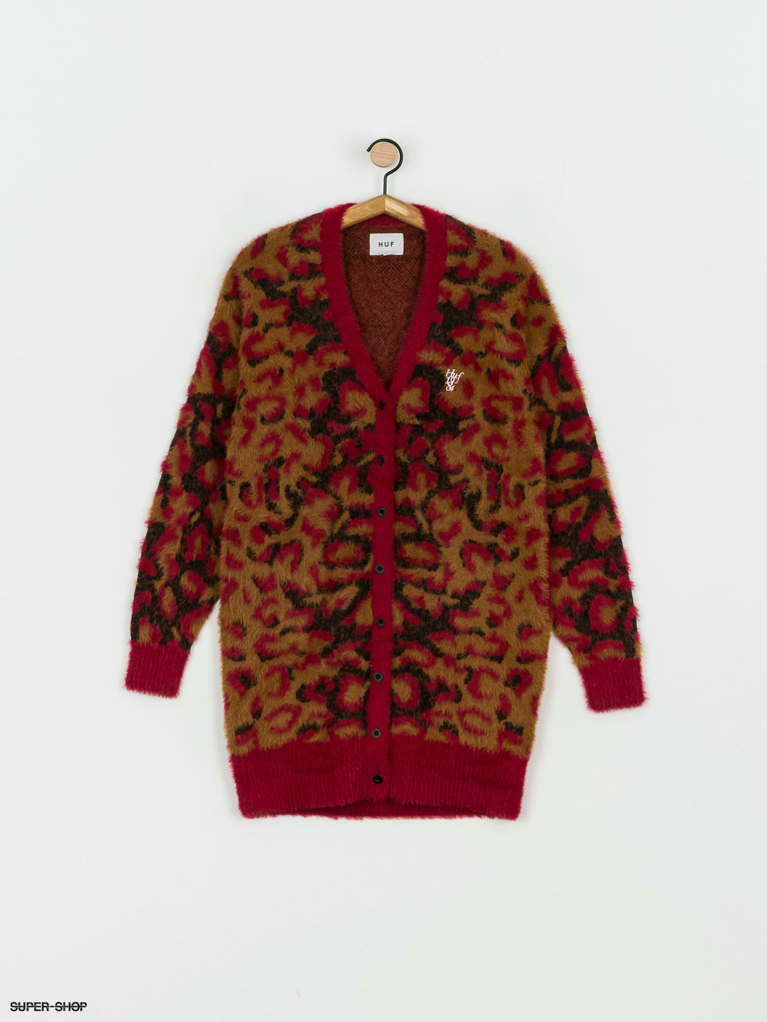 HUF Leopard Knit Duster Sweater Wmn (bloodstone)
