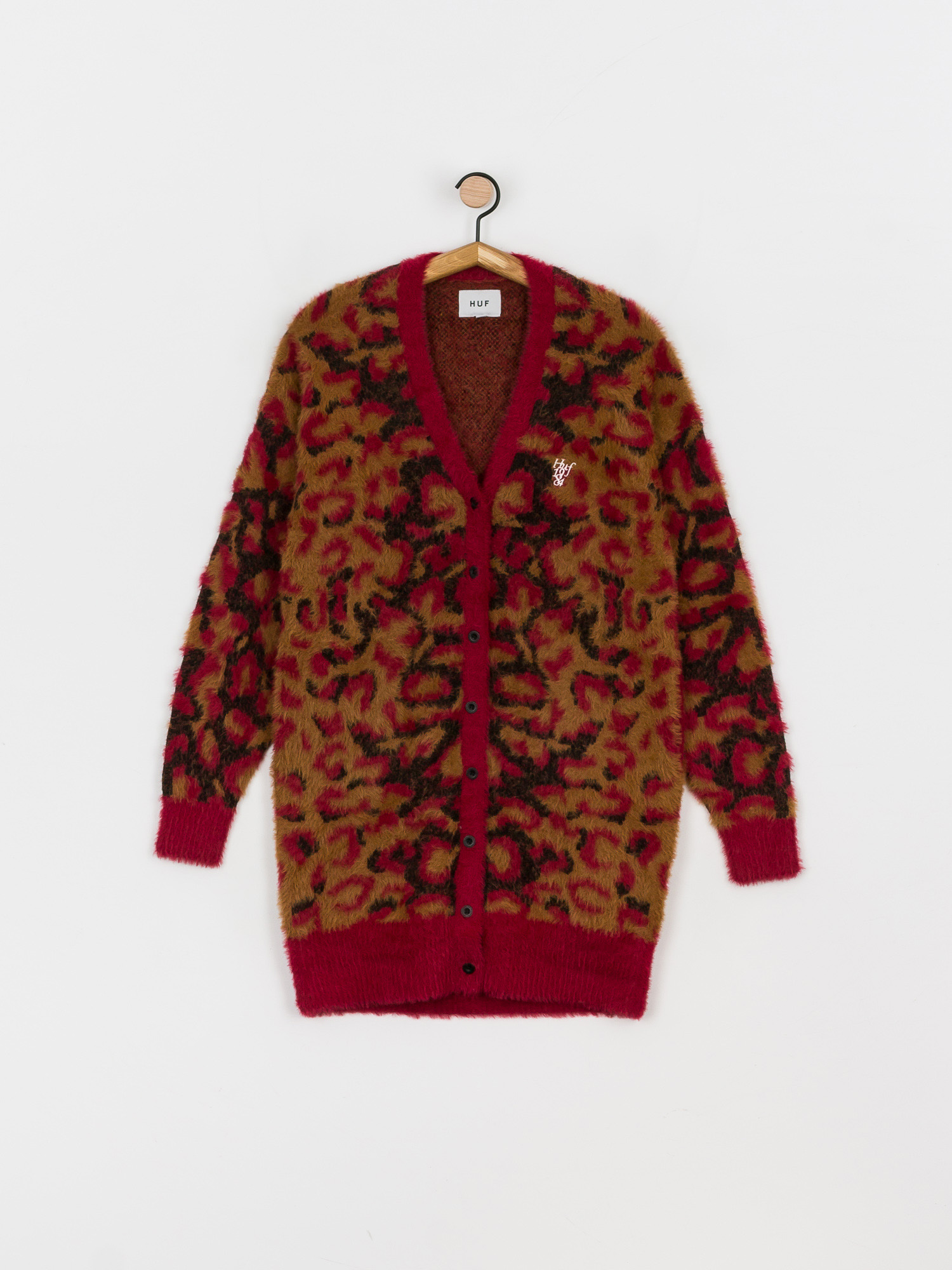 HUF Leopard Knit Duster Sweater Wmn (bloodstone)