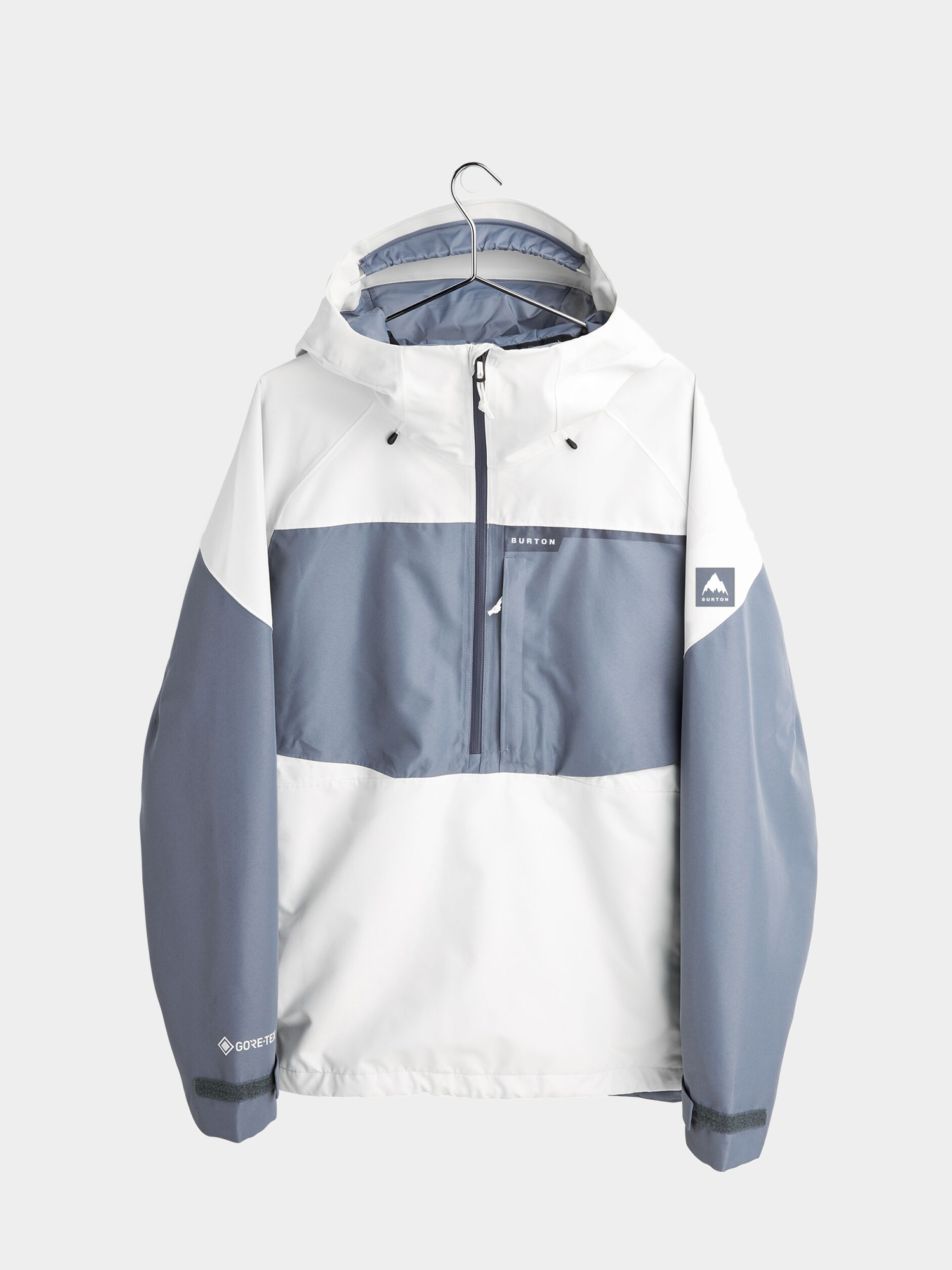 Mens Burton Gore Tex Pillowline Anorak Snowboard jacket (stout white/folkstone gray)