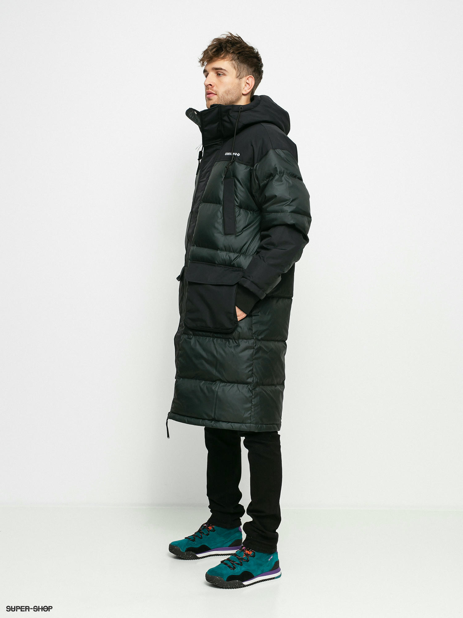 converse black puffer jacket