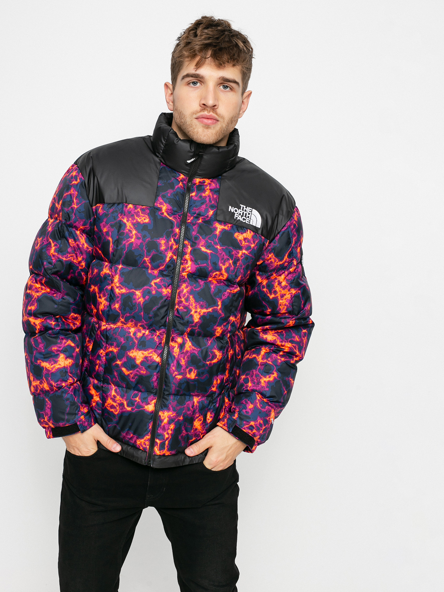 Black camo north face jacket best sale