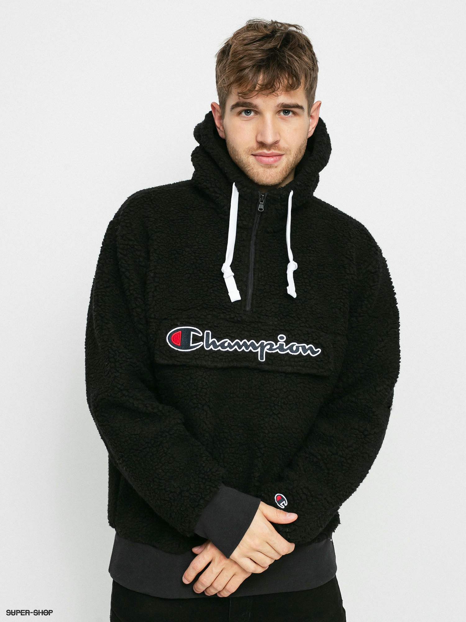 champion hooded half zip