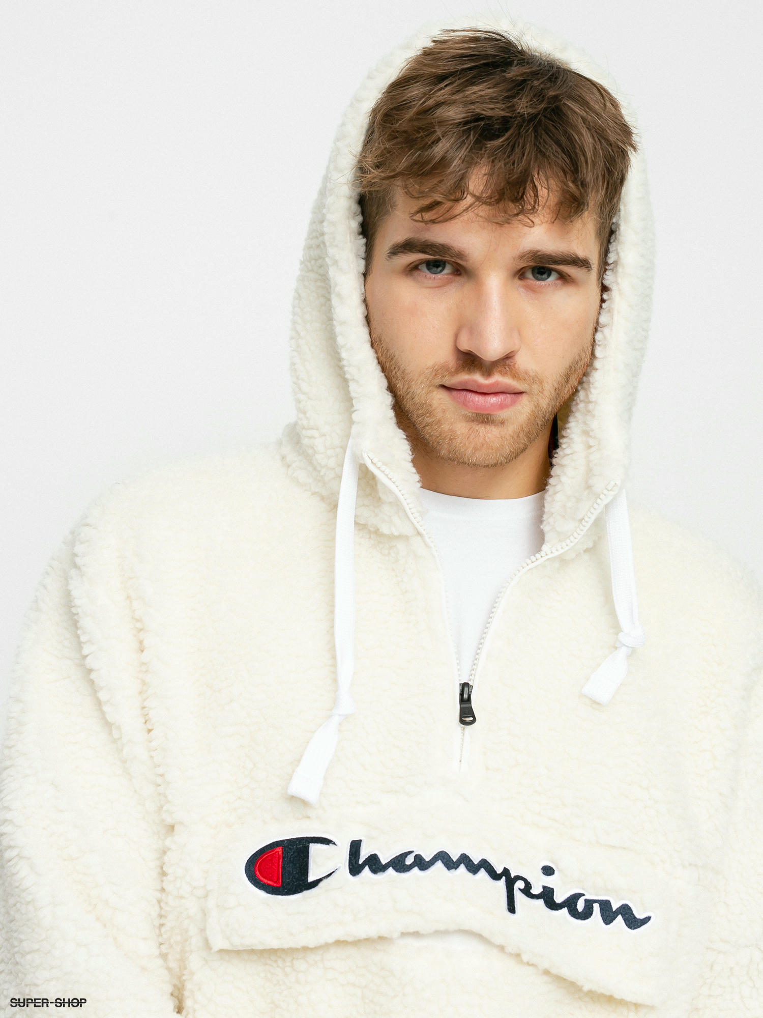 champion hooded half zip