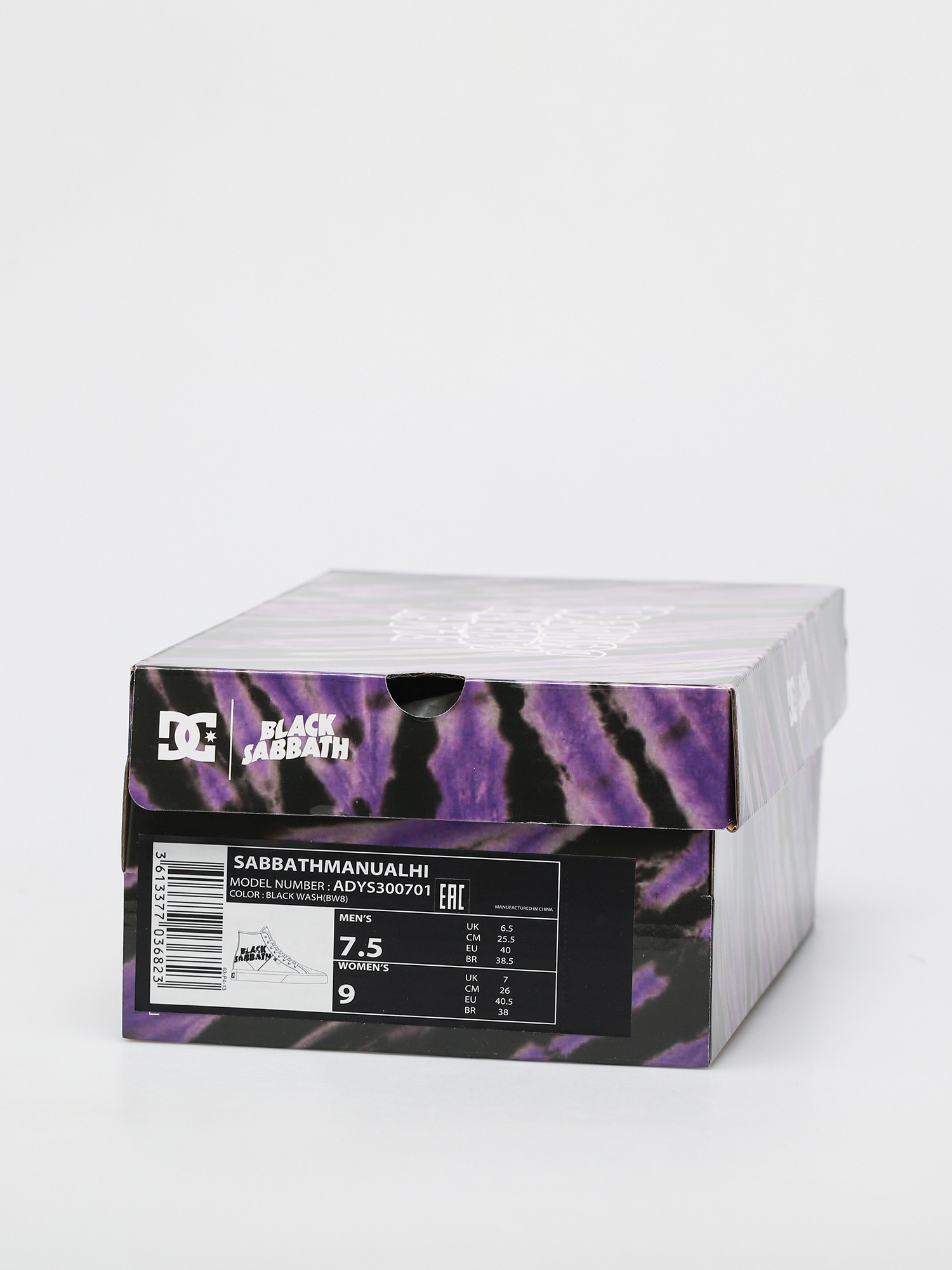 DC X Black Sabbath Manual Hi Shoes (black wash)