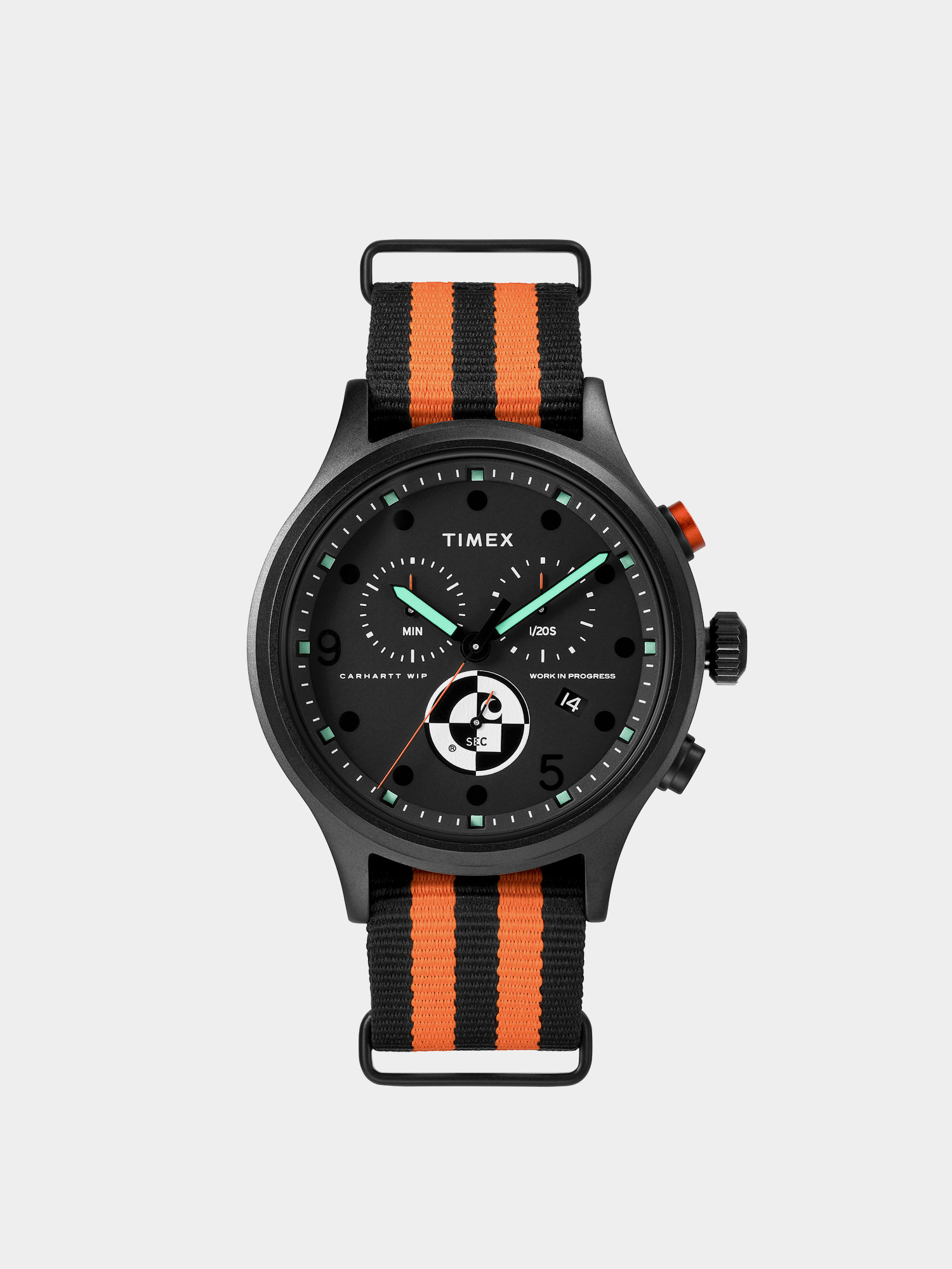 Carhartt WIP X Timex Range C Allied Chronograph Watch (black/carhartt orange glow in the dark)