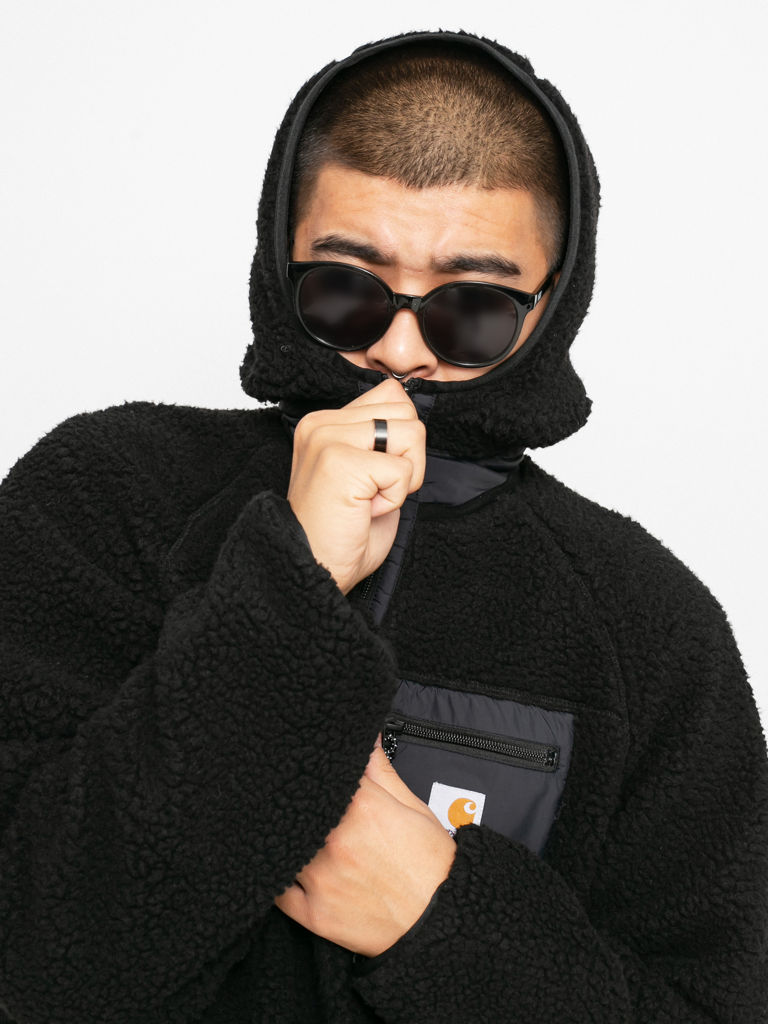 Carhartt WIP Prentis HD Fleecejacke Schwarz (black/black)