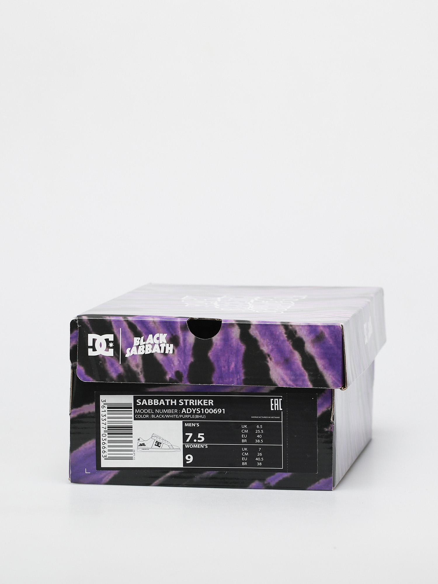 DC X Black Sabbath Striker Shoes (black/white/purple)