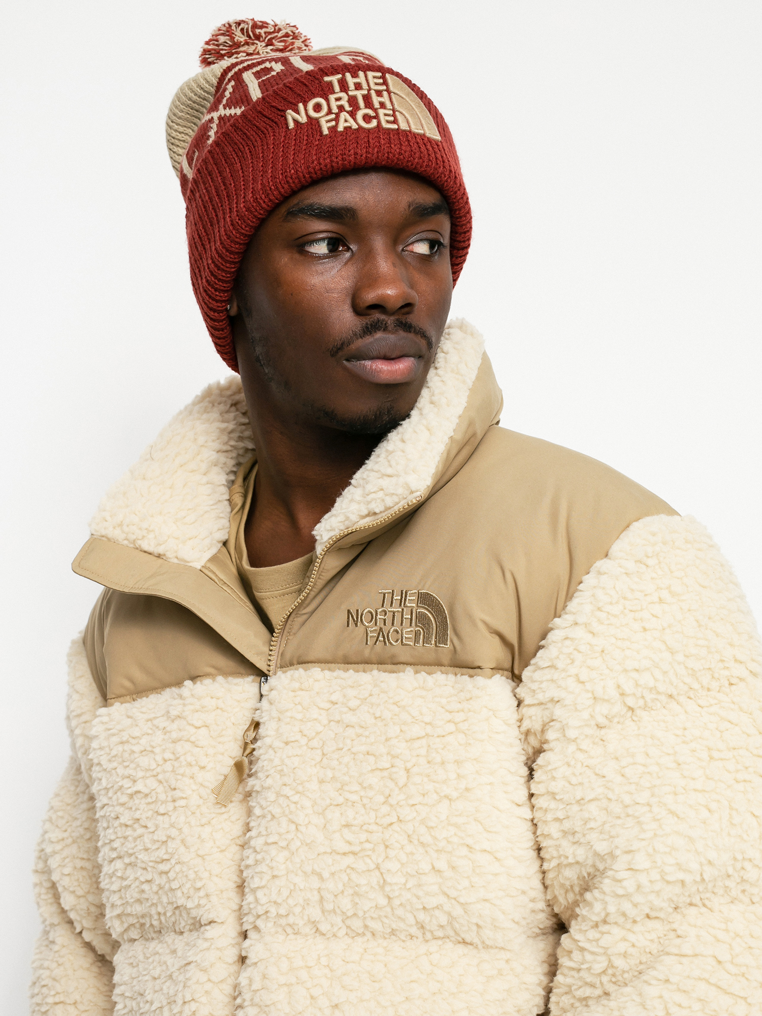 The North Face Sherpa Nuptse Jacke (bleached sand/kelp tan)