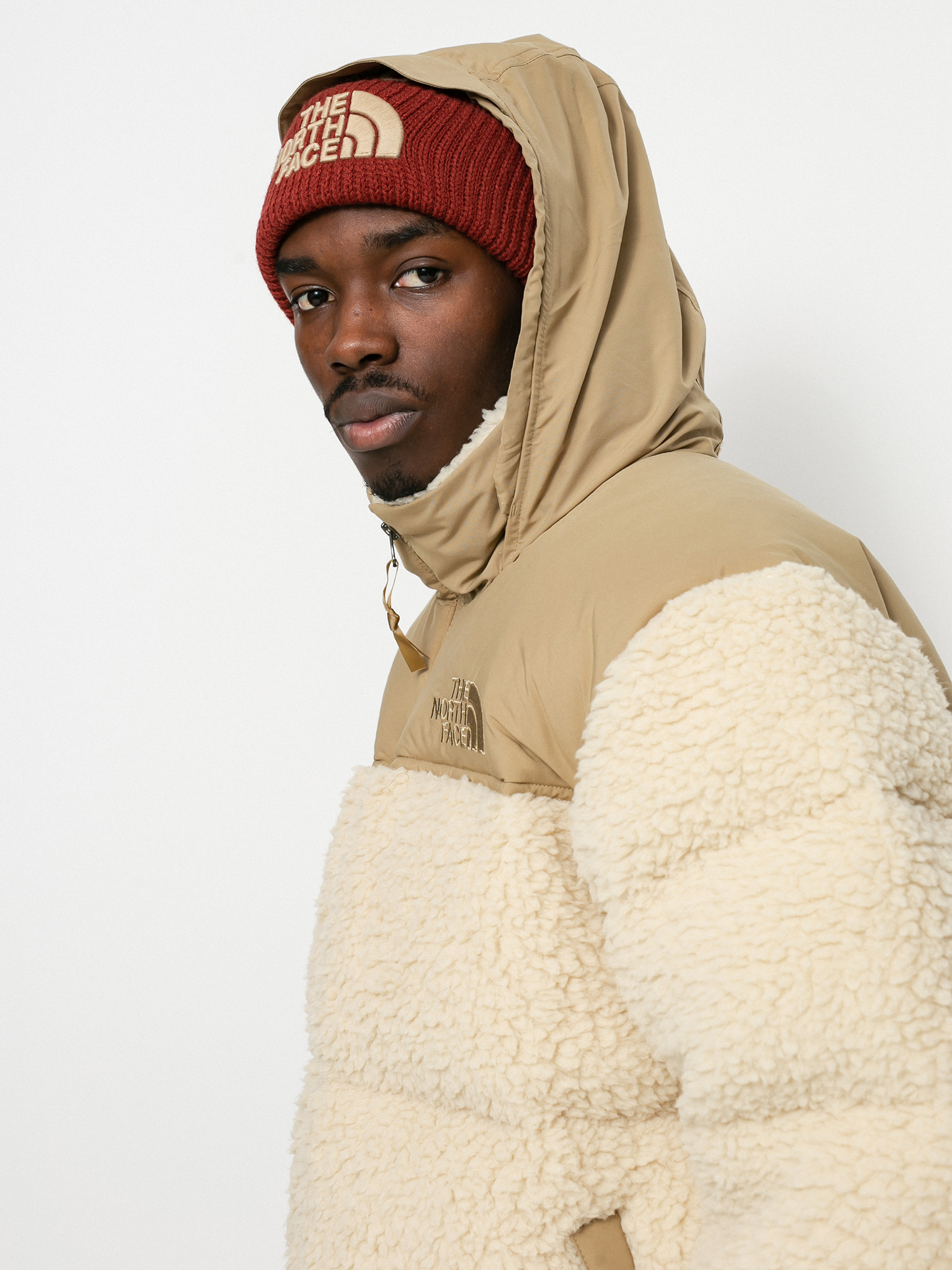 The North Face Sherpa Nuptse Jacke (bleached sand/kelp tan)