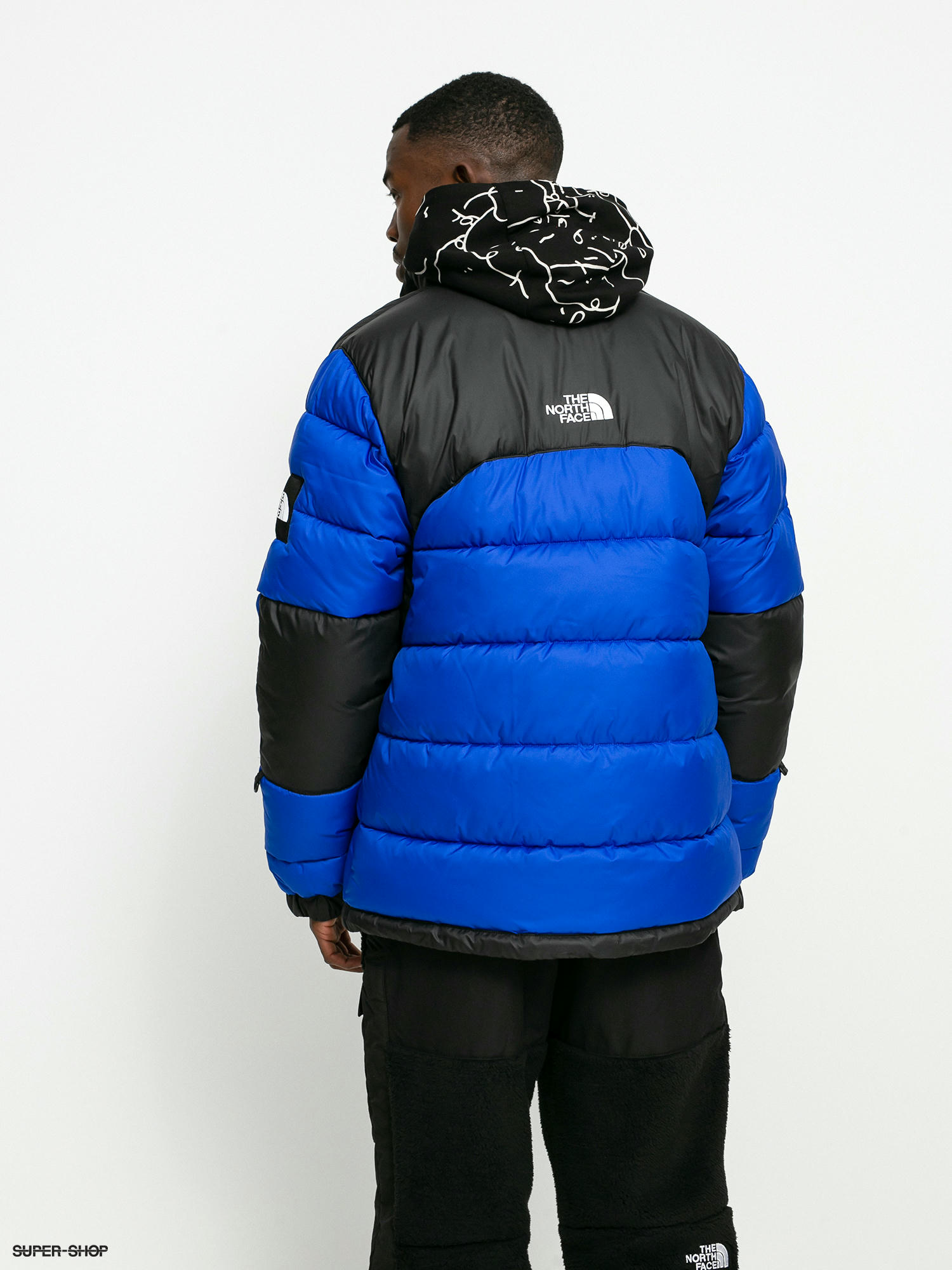 blue north face jacket