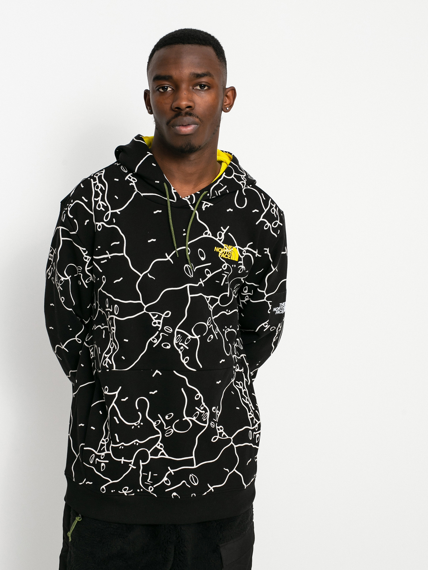 the north face all over print hoodie