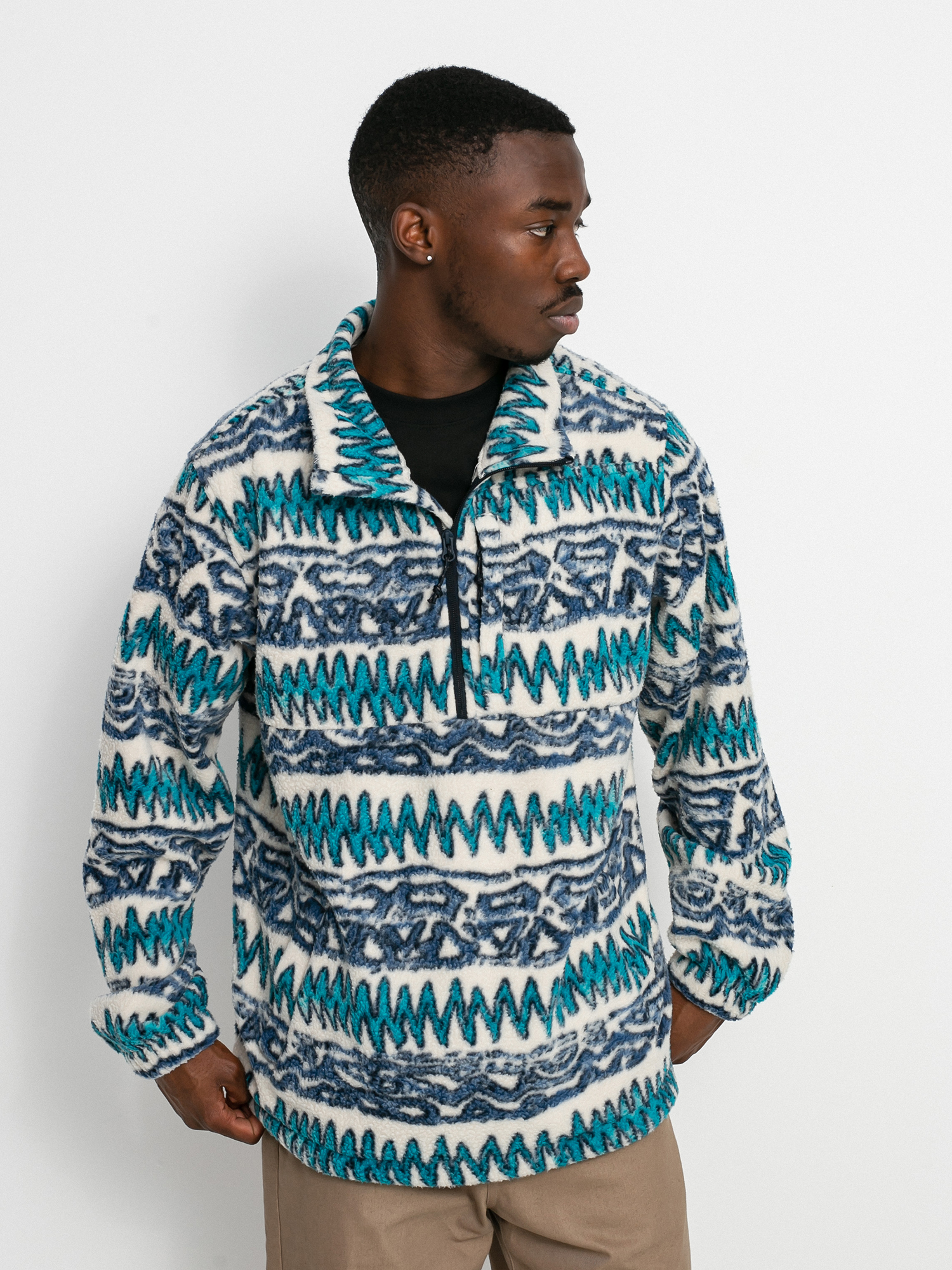 Billabong Boundary Mock Neck Fleece white moon