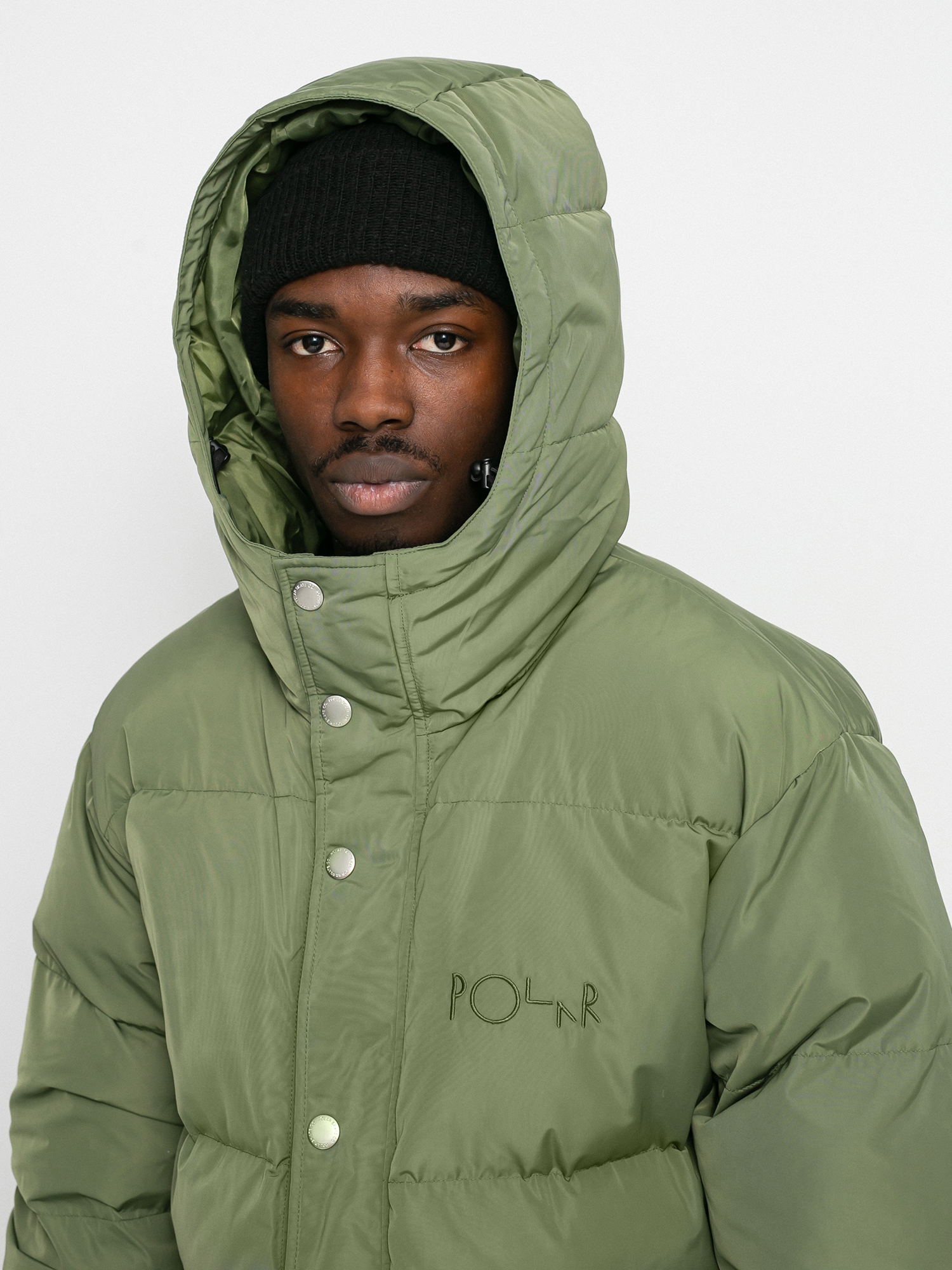 Polar Skate Hood Puffer Jacket (light olive)