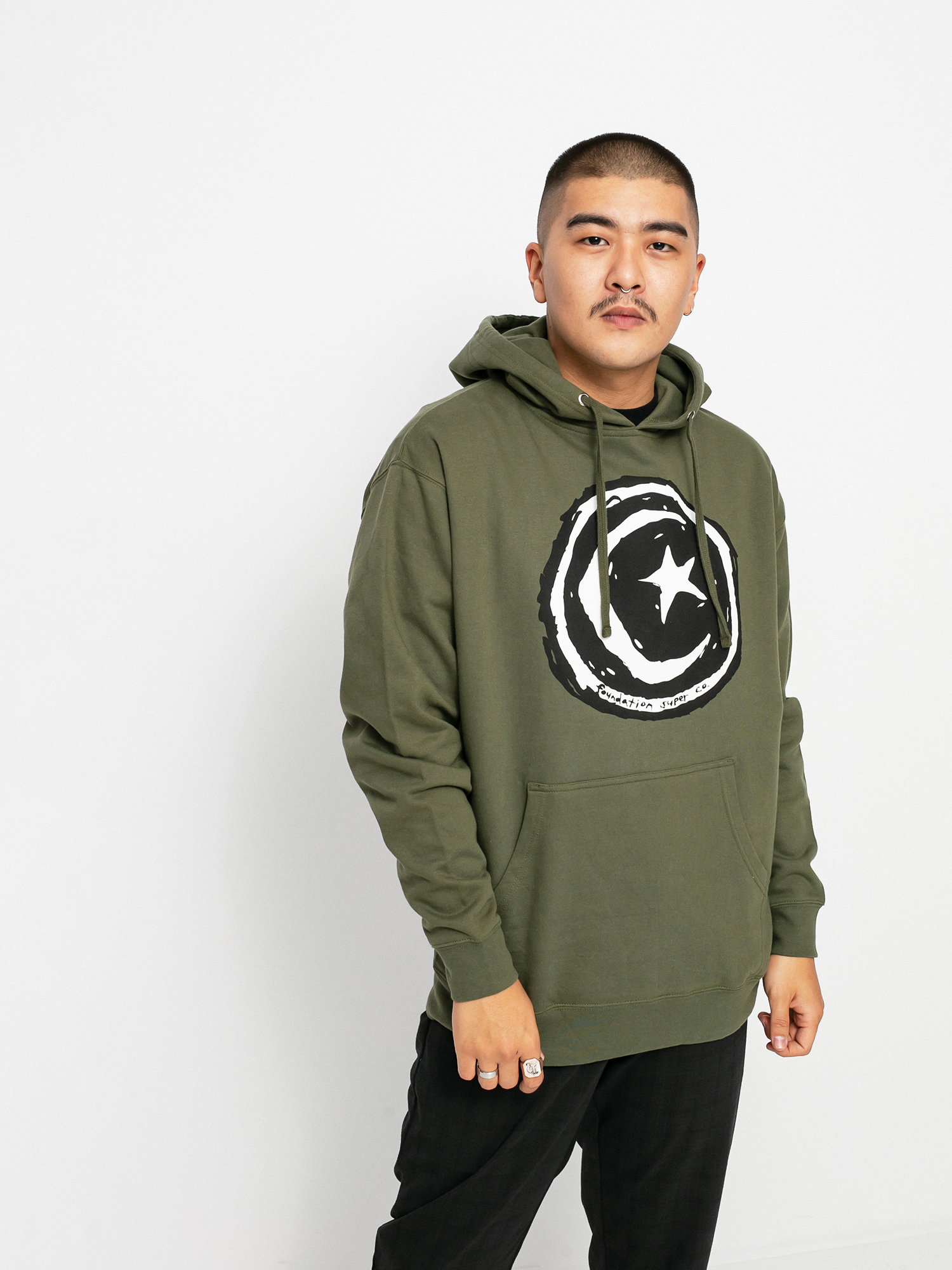 Foundation Star And Moon HD Hoodie (army)