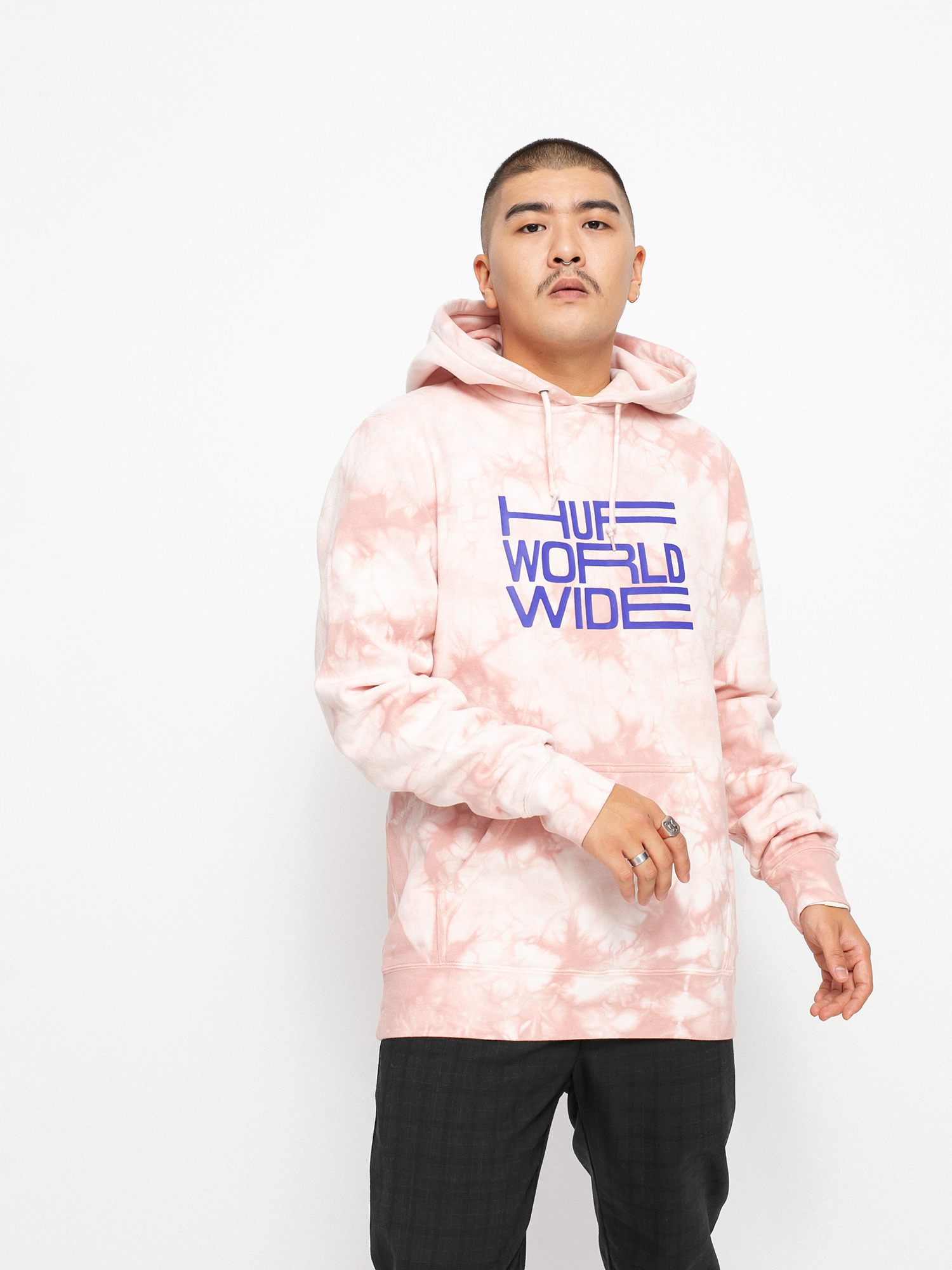 HUF Broadcast Tiedye HD Hoodie pink (coral)