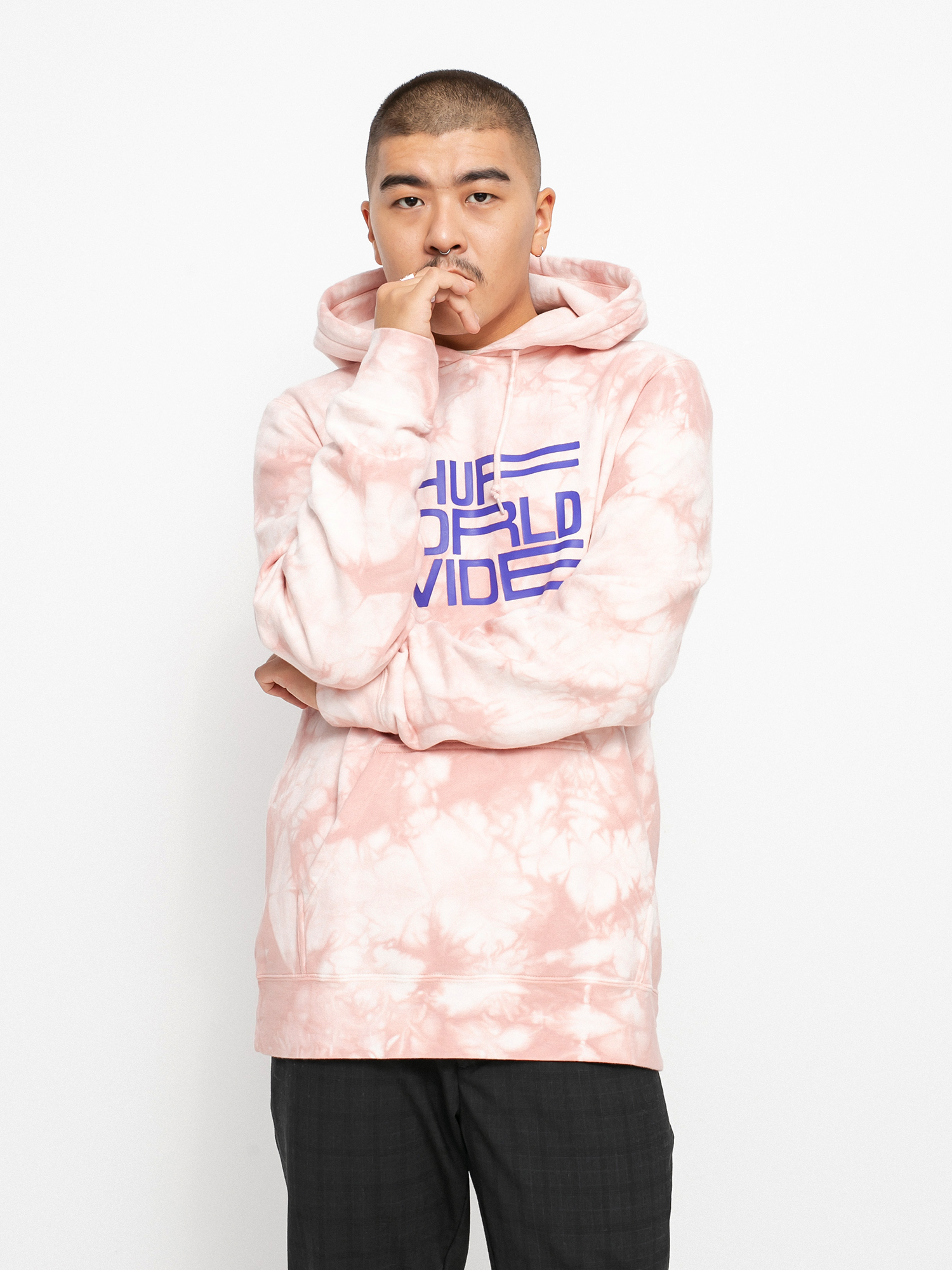 HUF Broadcast Tiedye HD Hoodie (coral)