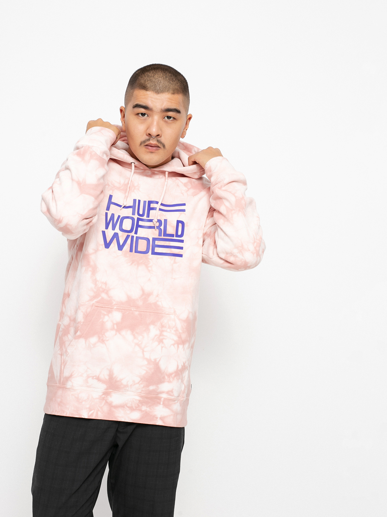HUF Broadcast Tiedye HD Hoodie (coral)