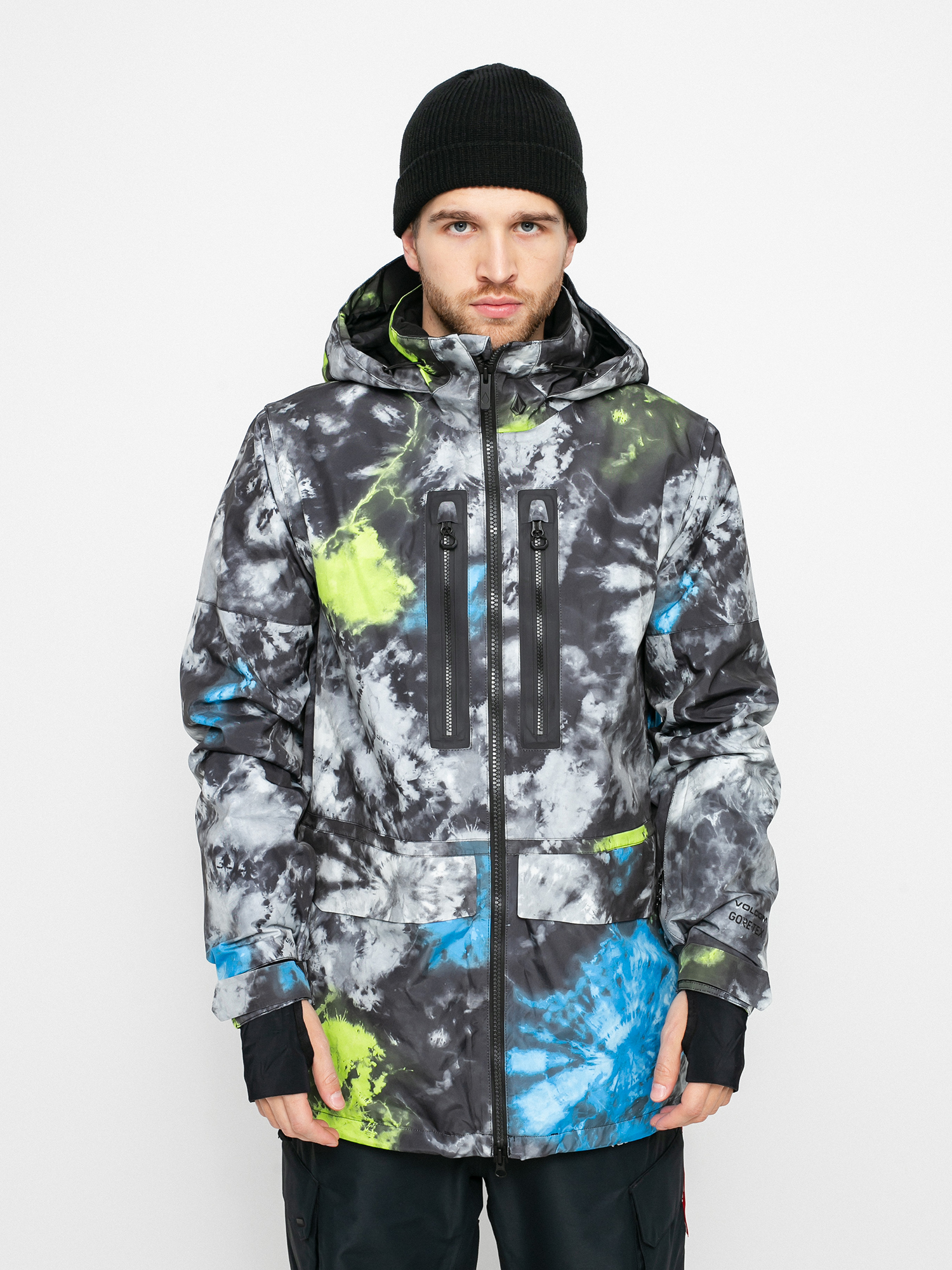 Mens Volcom Stone Gore Tex Snowboard jacket (tie dye)