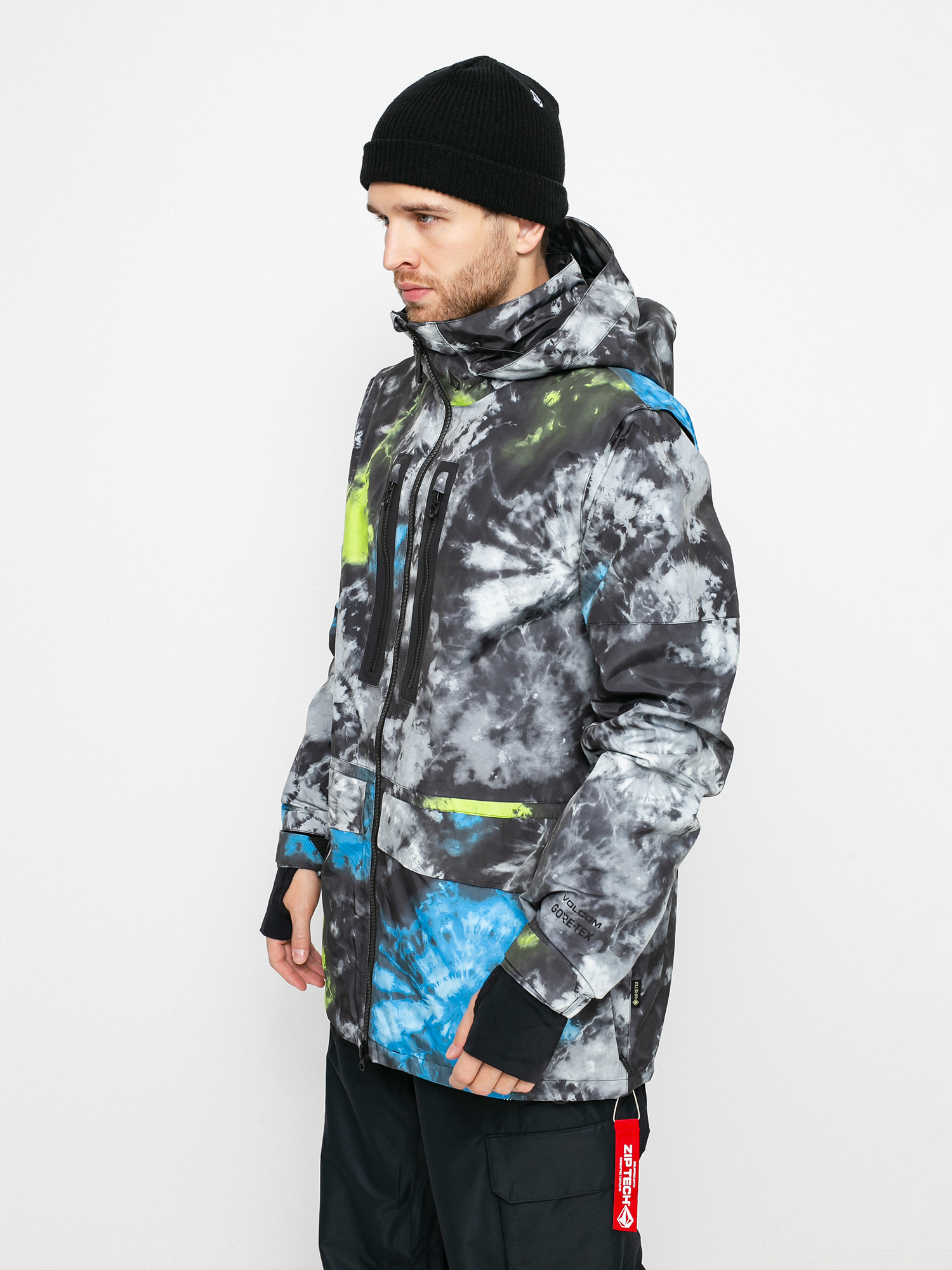 Mens Volcom Stone Gore Tex Snowboard jacket (tie dye)