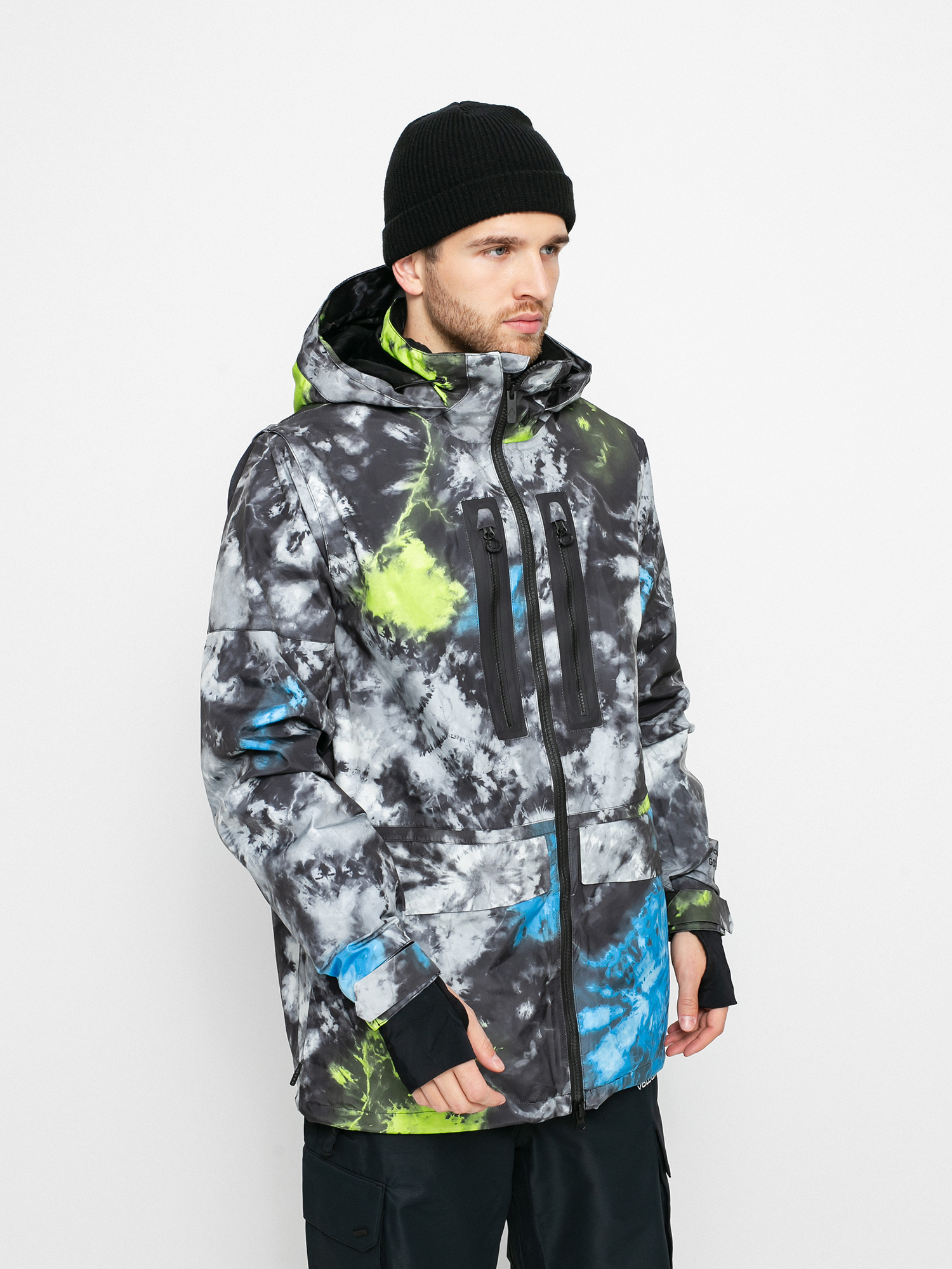 Mens Volcom Stone Gore Tex Snowboard jacket (tie dye)