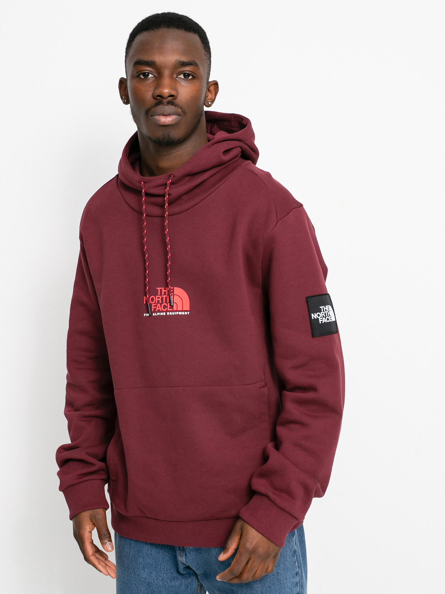 North face cheap hoodie burgundy