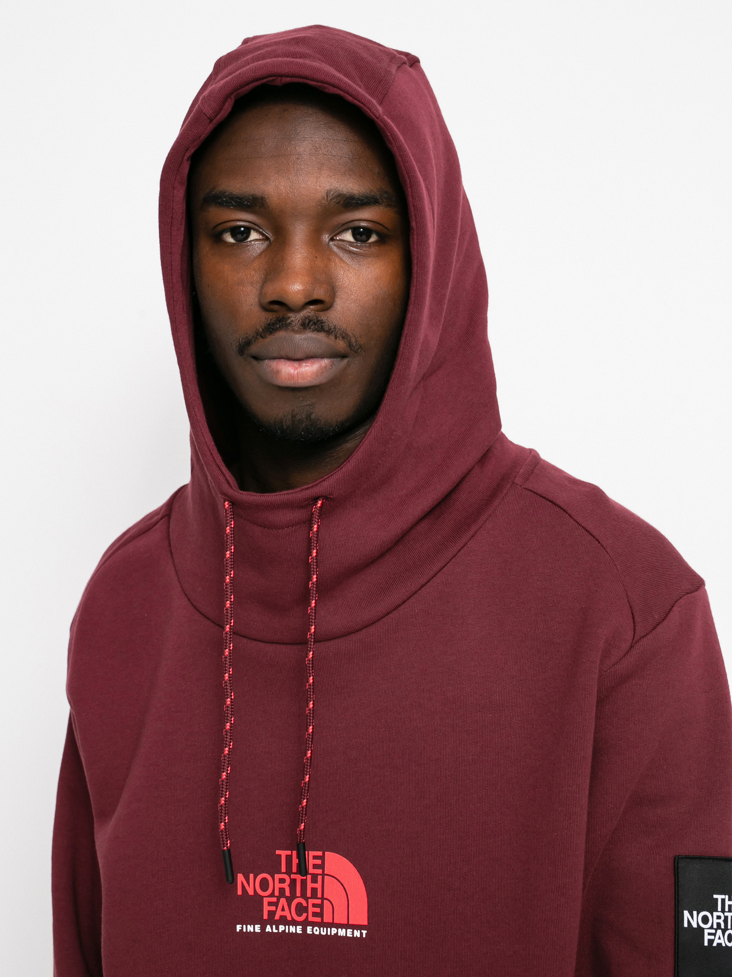 mens burgundy north face hoodie