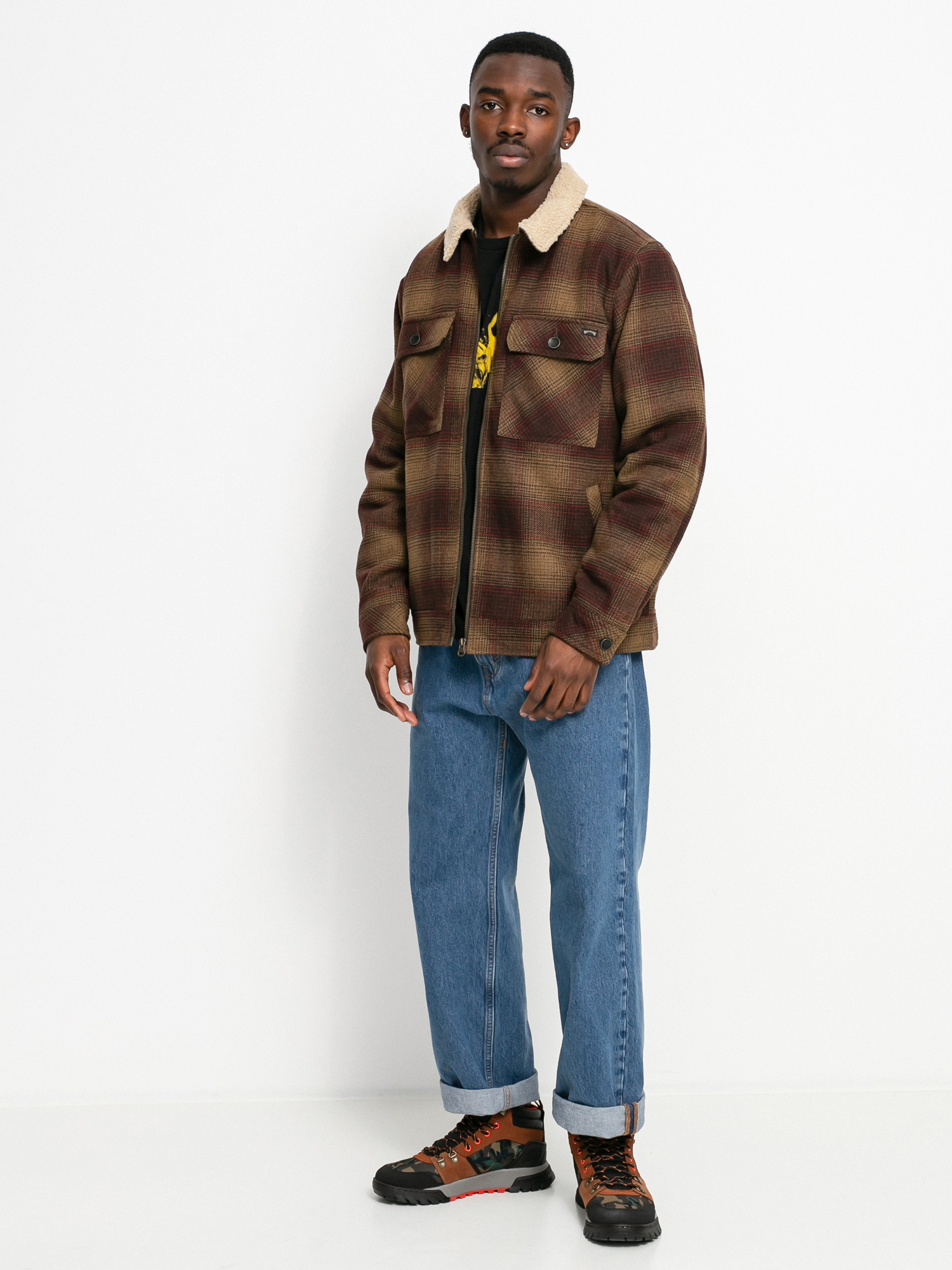 Billabong Barlow Sherpa Jacket brown coffee