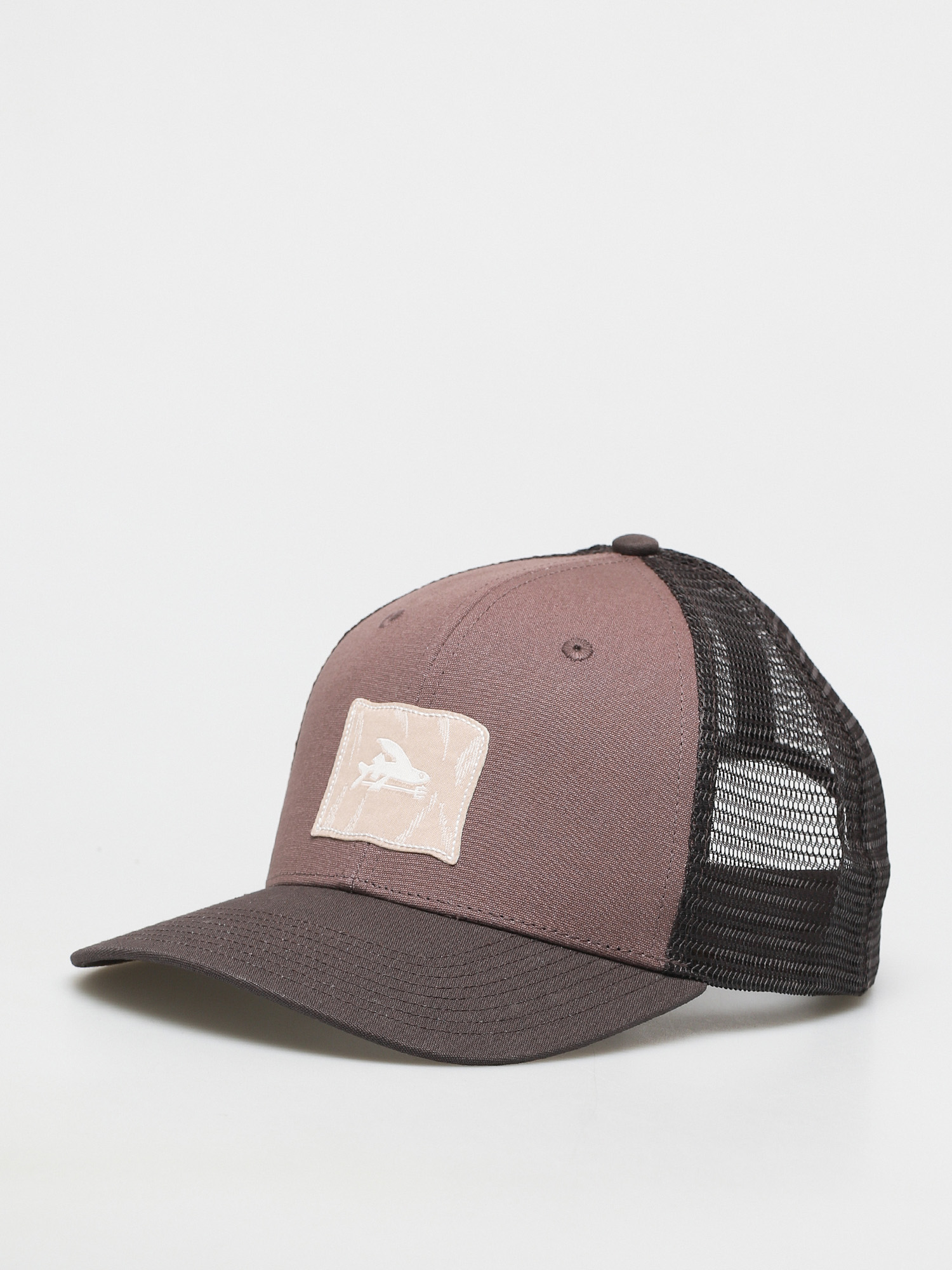 the Flag Label Trucker Cap (dusky brown 