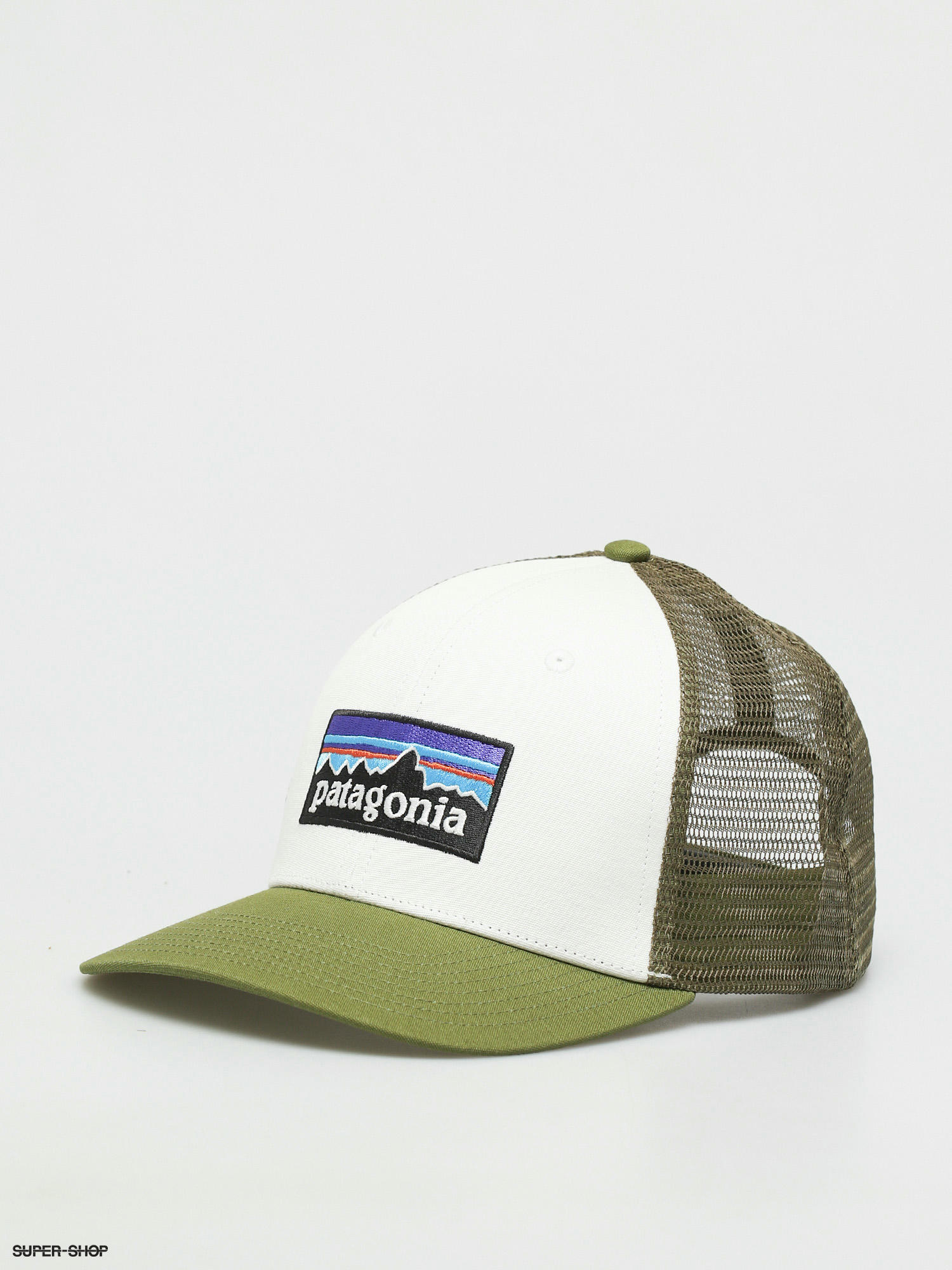 P-6 Logo Trucker Hat White w/Palo Green