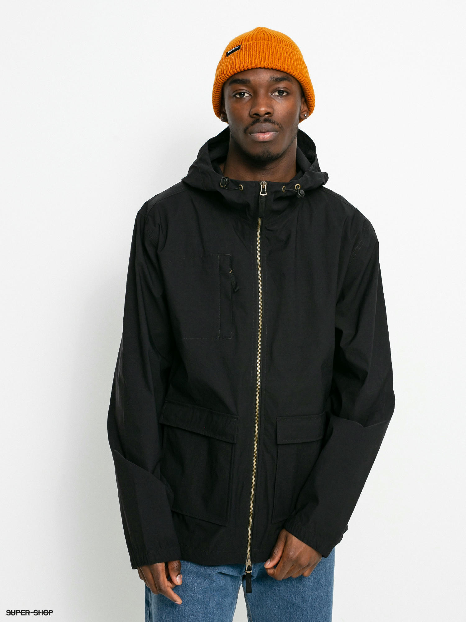 Brixton Merced Hooded Jacket Coat in Black in size S,M,L